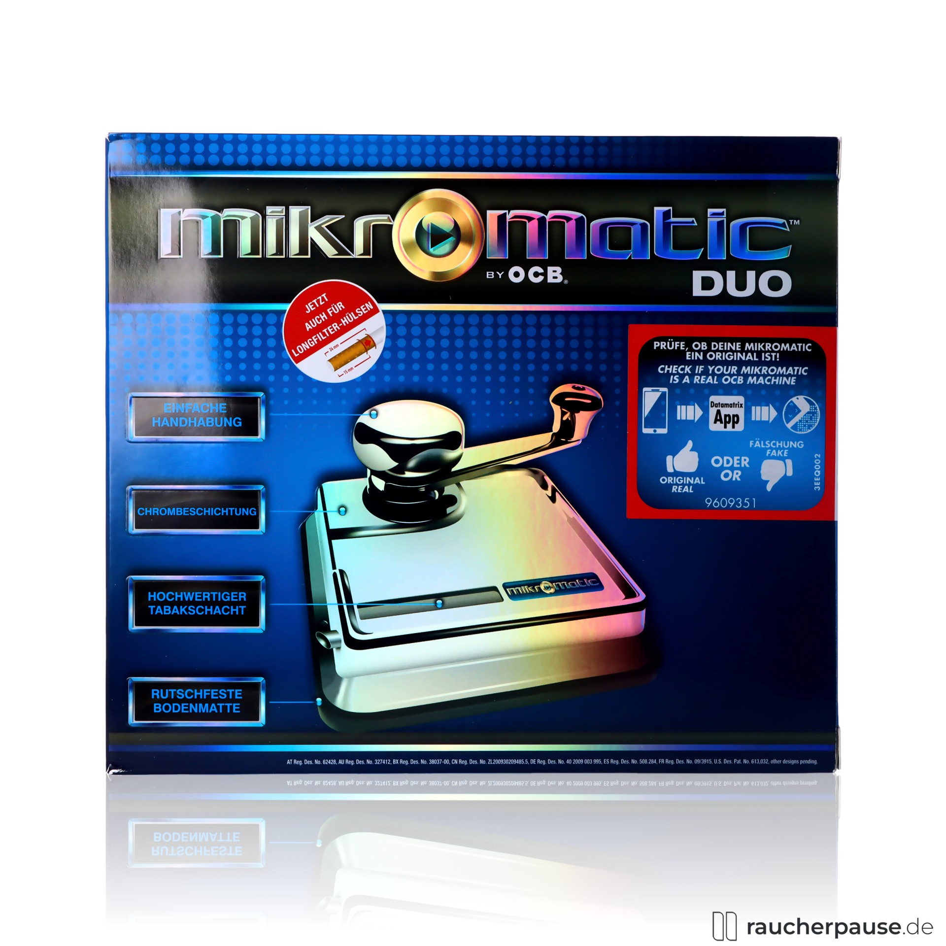 OCB Mikromatic DUO Stopfmaschine | Für King-Size & Extra-Hülsen | Robuste Chrombeschichtung