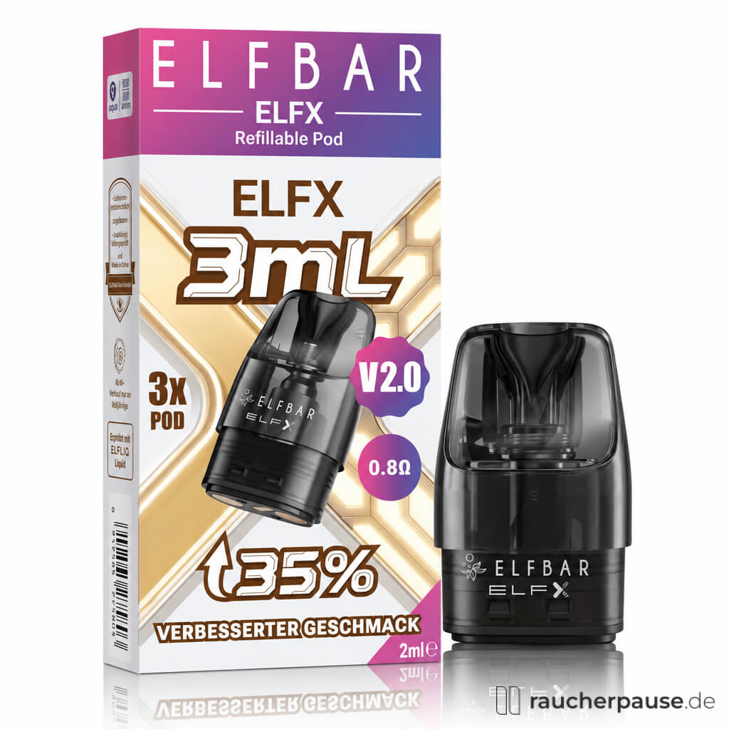 ELFBAR ELFX V2.0 Refillable Pod 0,8 Ohm | 3 Stück | 3 ml