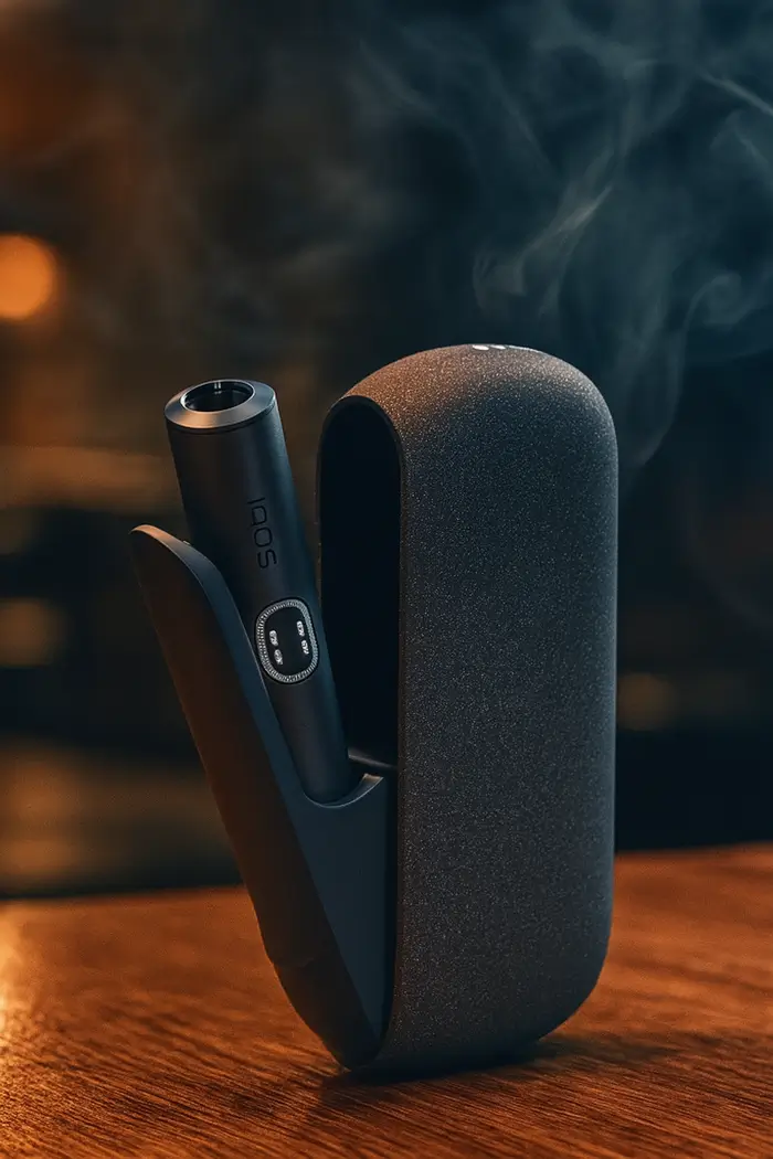 IQOS Iluma i in Gray in einem smokey Pub