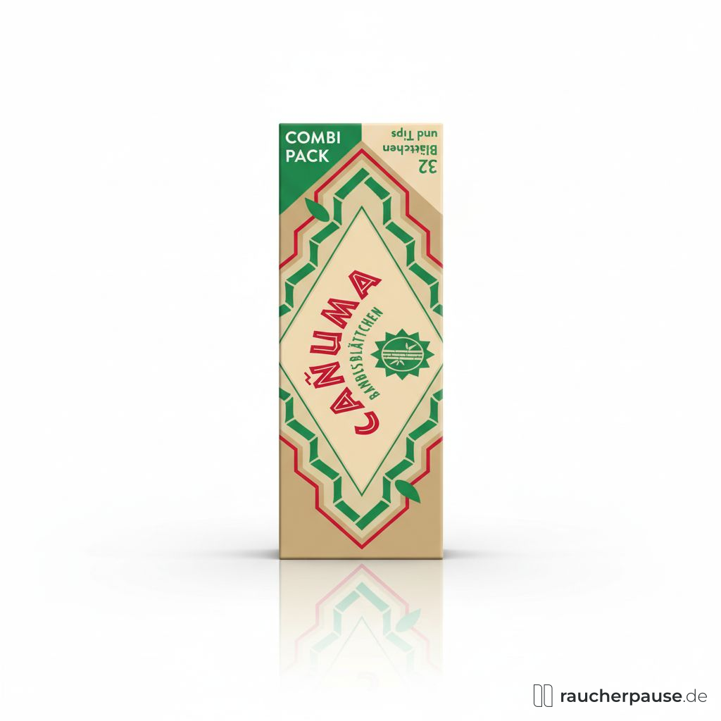 Canuma Bambus King Size Zigarettenpapier | 100% Bambusfasern | 32 Blättchen + 32 Tips | Reißfest & Griffig