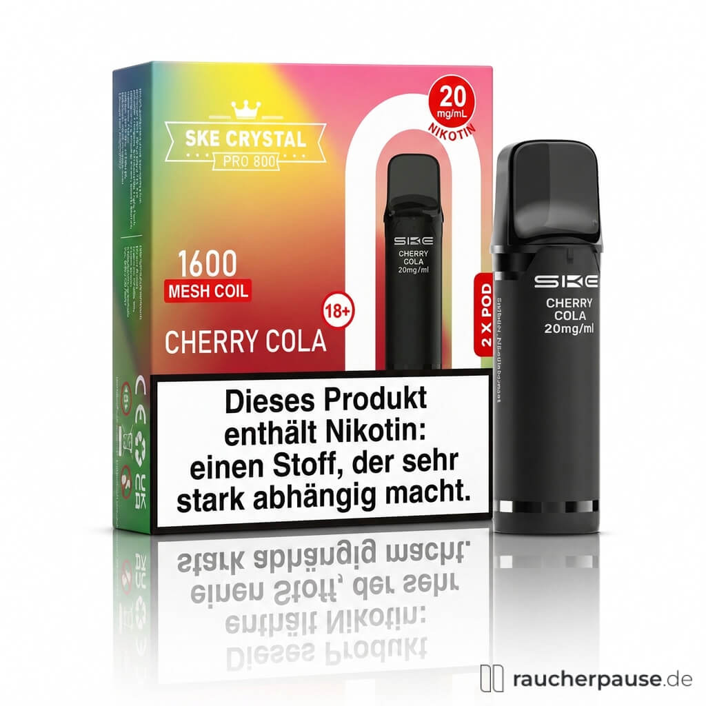 SKE Crystal 800 Pro Cherry Cola Prefilled Pods | 2 Stück | 20 mg/ml Nikotin