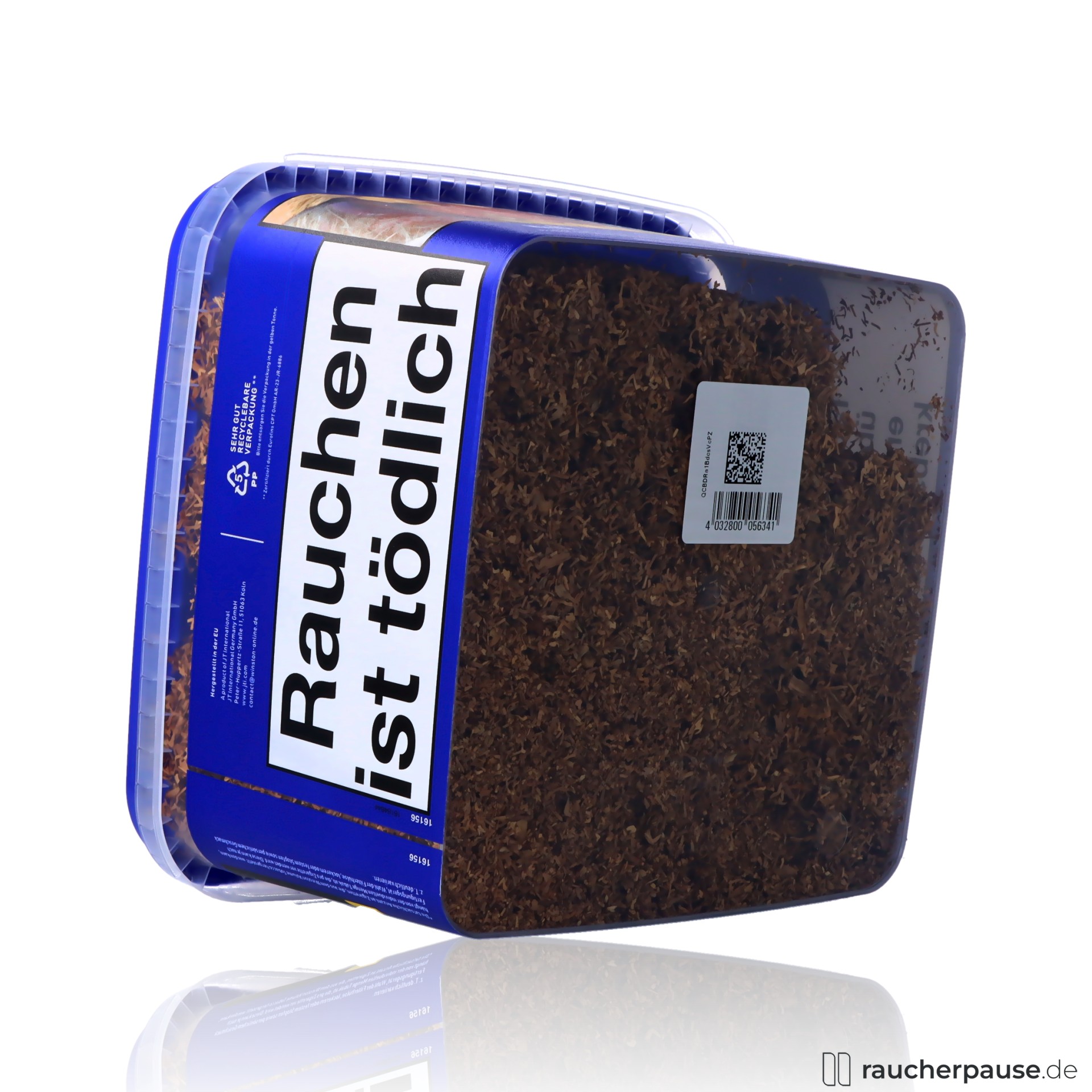 winston blau volumentabak giant box wuerzig mild aroma , packshot hinterseite