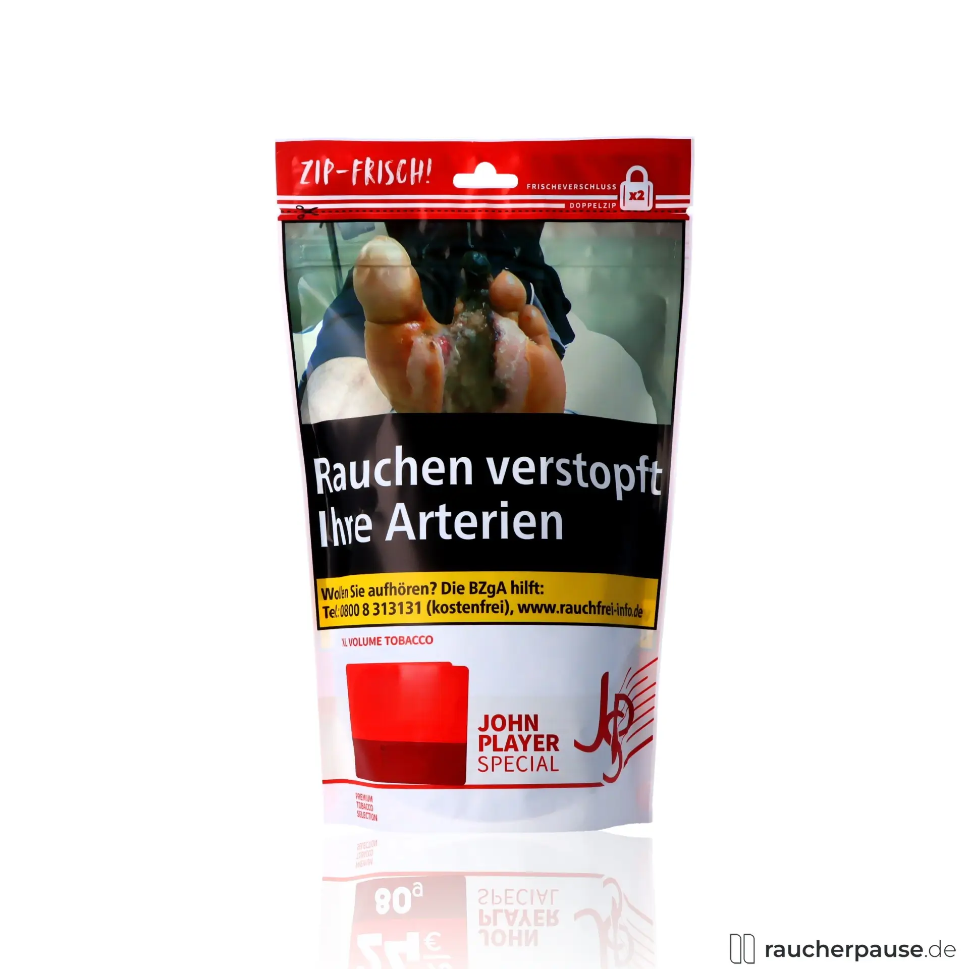 JPS John Player Special | XL Red Volumentabak 94g | Zip Beutel American Blend