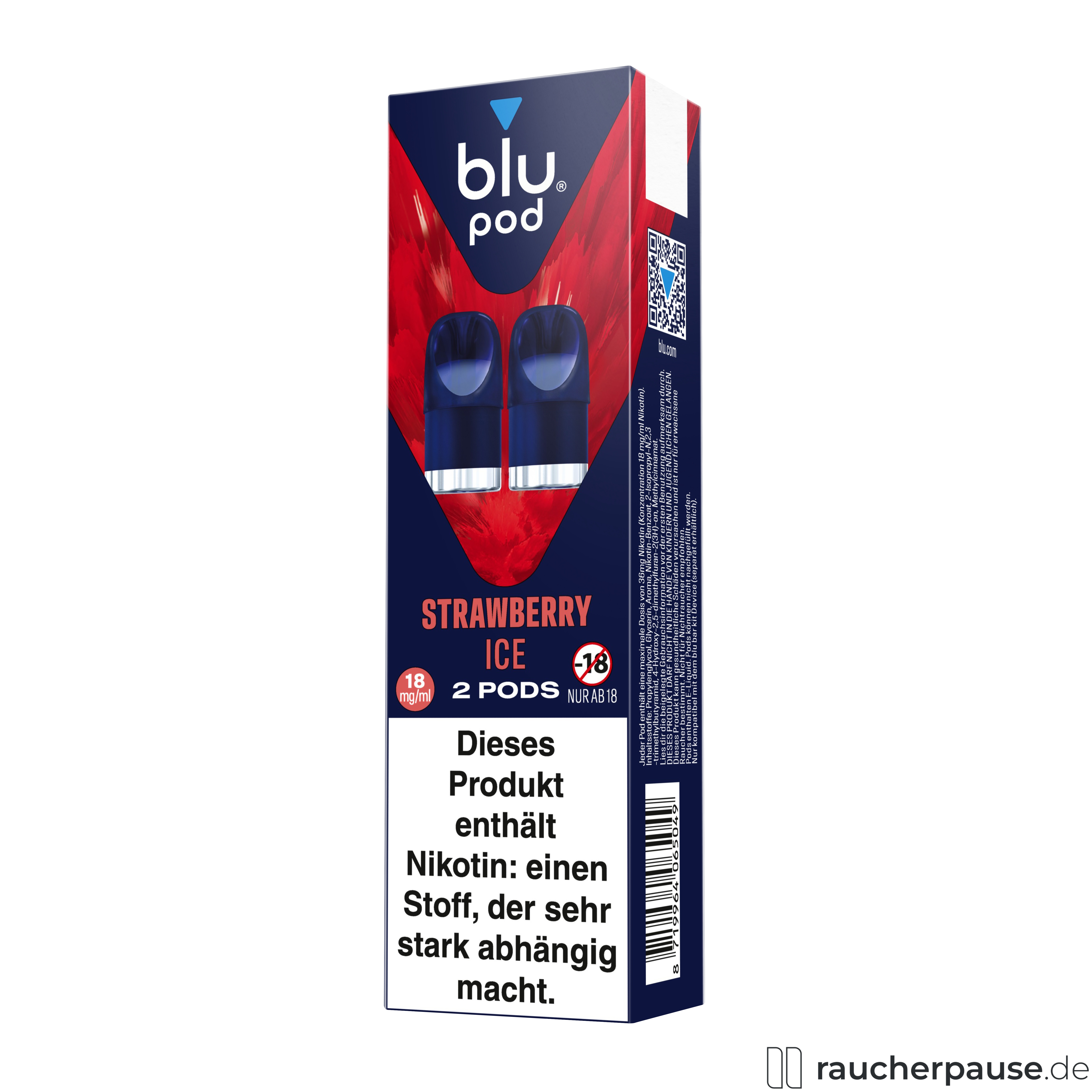 blu, blu pod strawberry ice , packshot seitlich