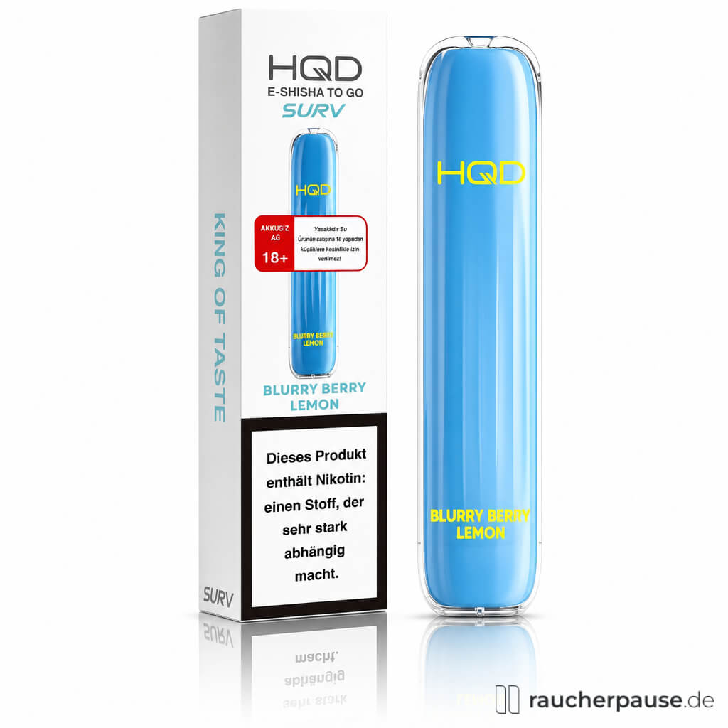 HQD Surv Blurry Berry Lemon Einweg Vape | 600 Züge | 2 ml | 18 mg/ml Nikotinsalz | Automatischer Zugmechanismus