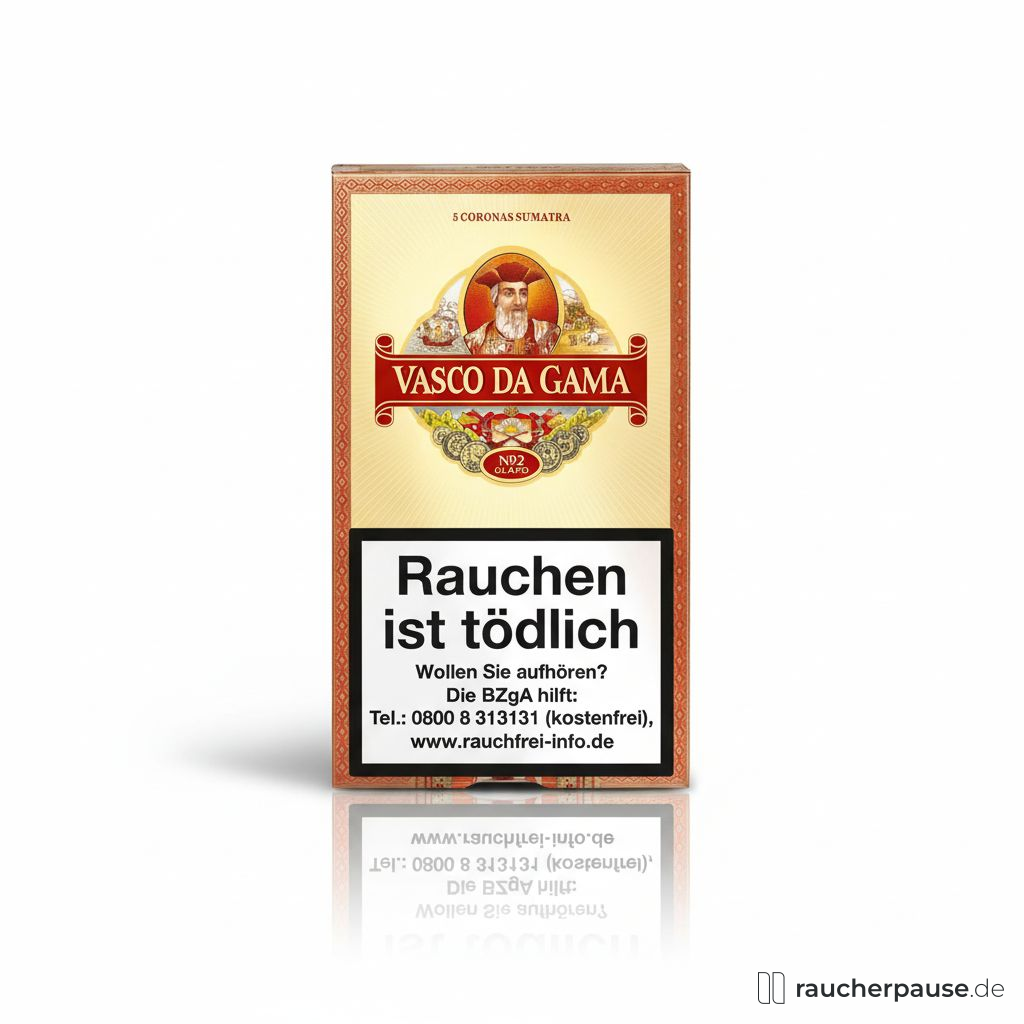 Vasco da Gama Sumatra Zigarren | 5er Pack | Corona Format | Karibik & Dominikanische Einlage Vasco da Gama Sumatra Zigarren | 5er Pack | Corona Format | Karibik & Dominikanische Einlage