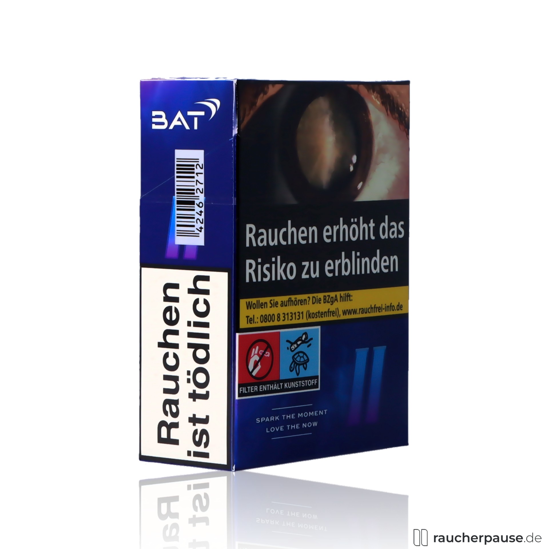 Pall Mall Spark Giga Zigaretten, 26 Stk. pro Packung, in blauer Verpackung mit weiß-violettem Logo und modernem Design.