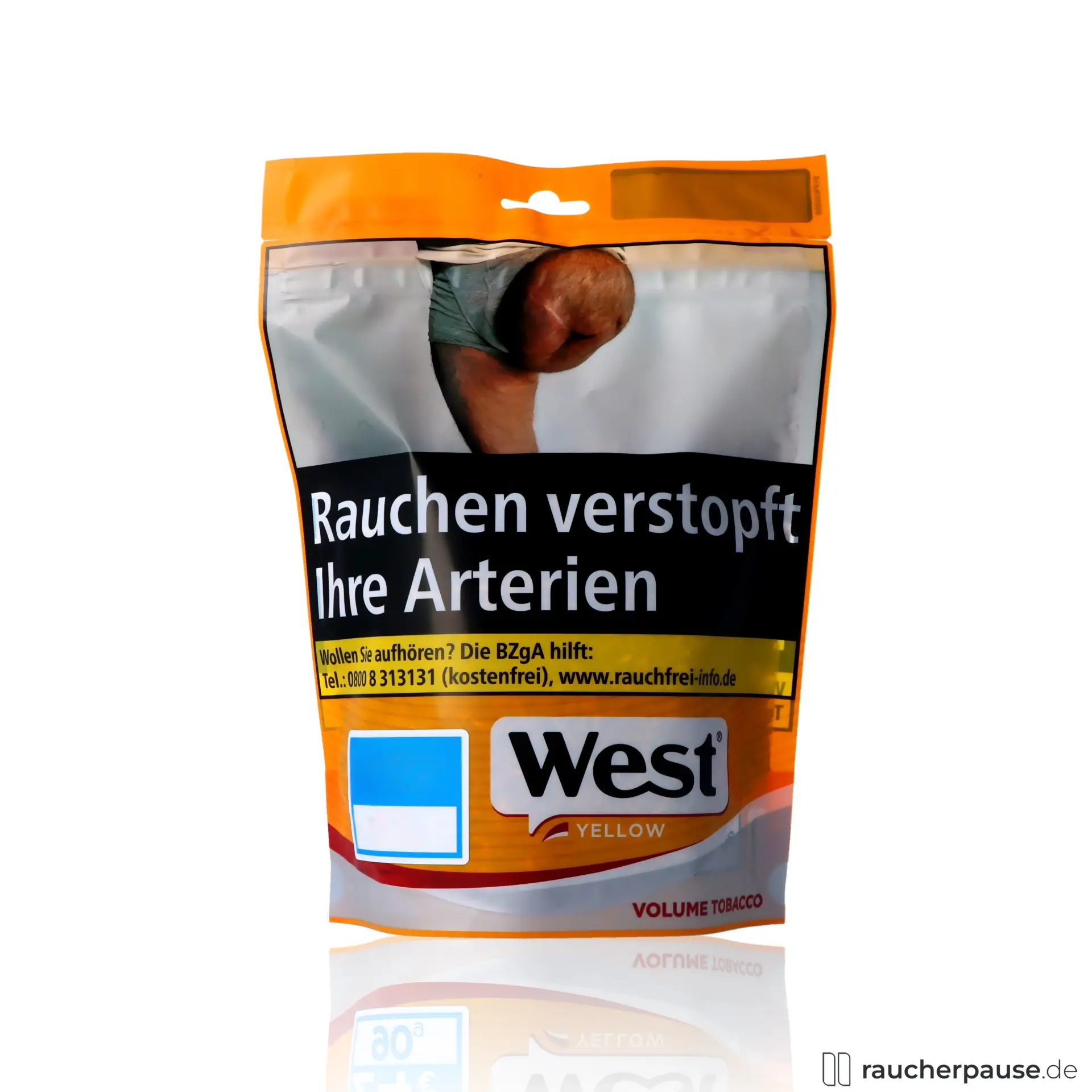 West Yellow Volumentabak | 85g Zip-Beutel | American Blend | Ergiebig & Aromatisch