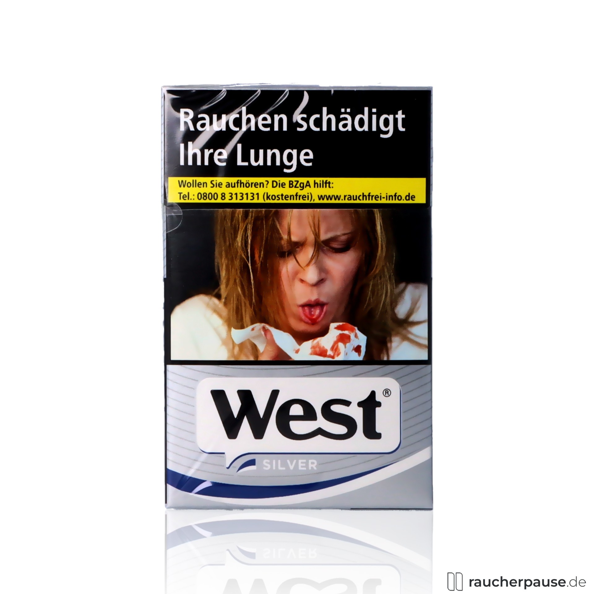 West Silver OP Zigaretten | 20 Stk. pro Packung | Intensiver Geschmack bei niedrigen Werten