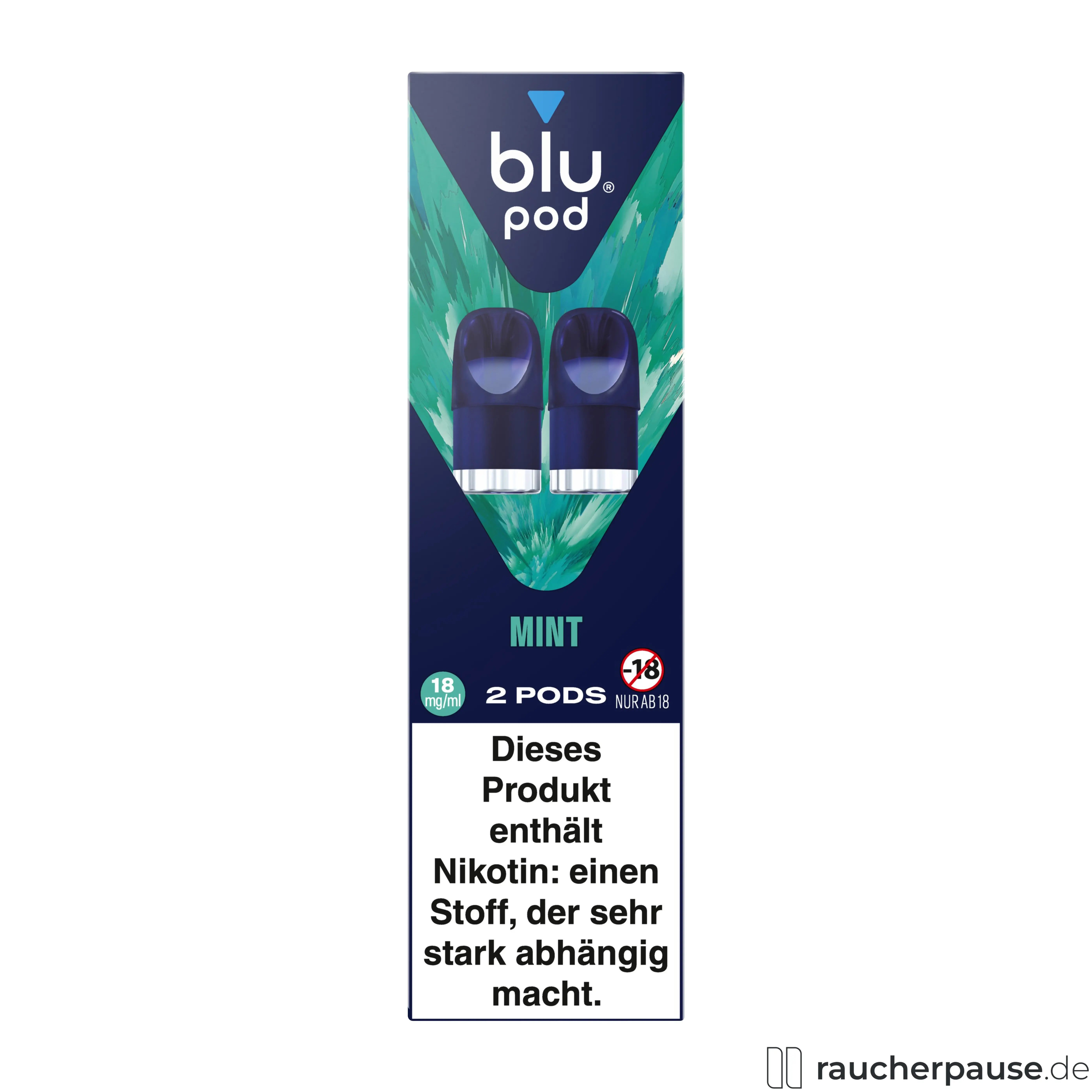 Blu Pod Mint 18mg/ml Nikotin | 2 Pods | Kompatibel mit Blu Bar Kit E-Zigarette Geschmack: Minze / Nikotingehalt: 18 mg/ml