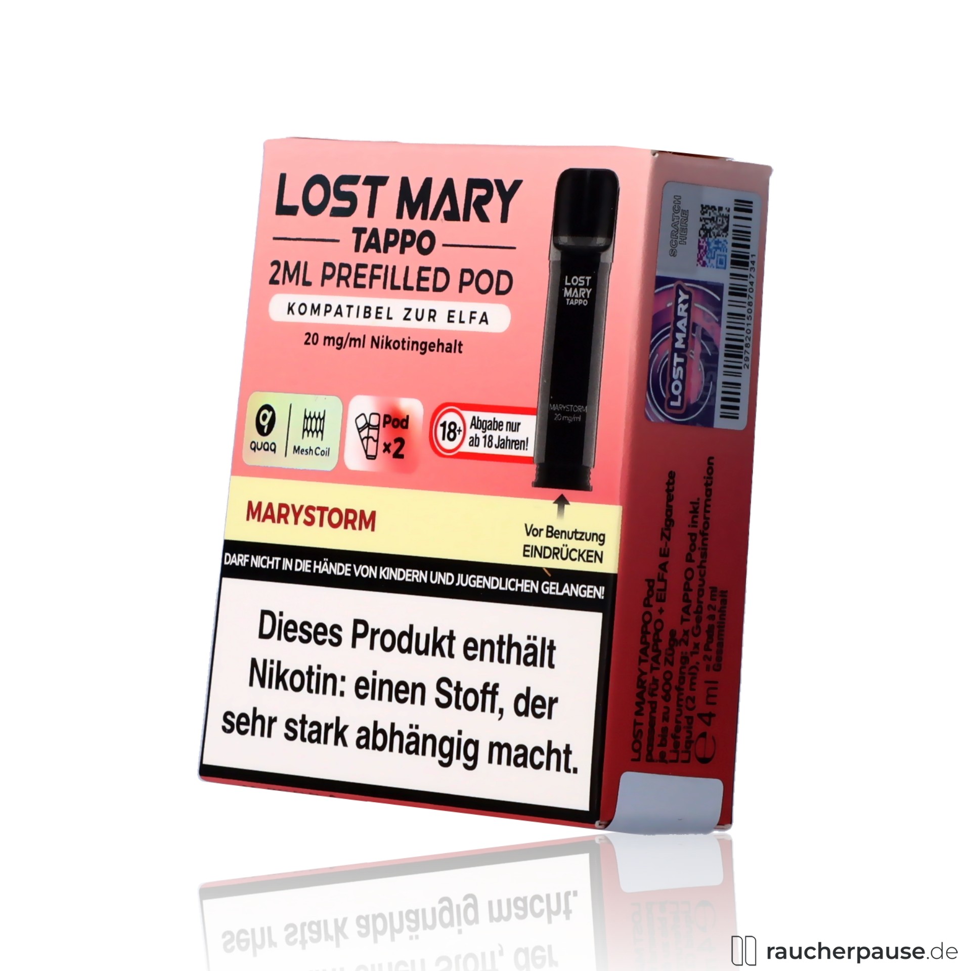 lost mary, lost mary tappo marystorm prefilled pods energydrink aroma nikotinsalz quaqu mesh coil , packshot vorderseite