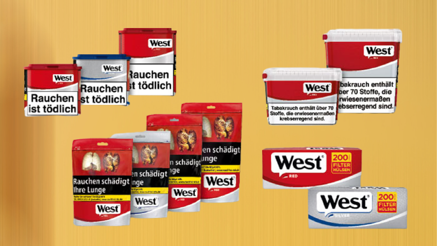 Alle Sorten von Zigaretten oder losem Tabak von der Marke West