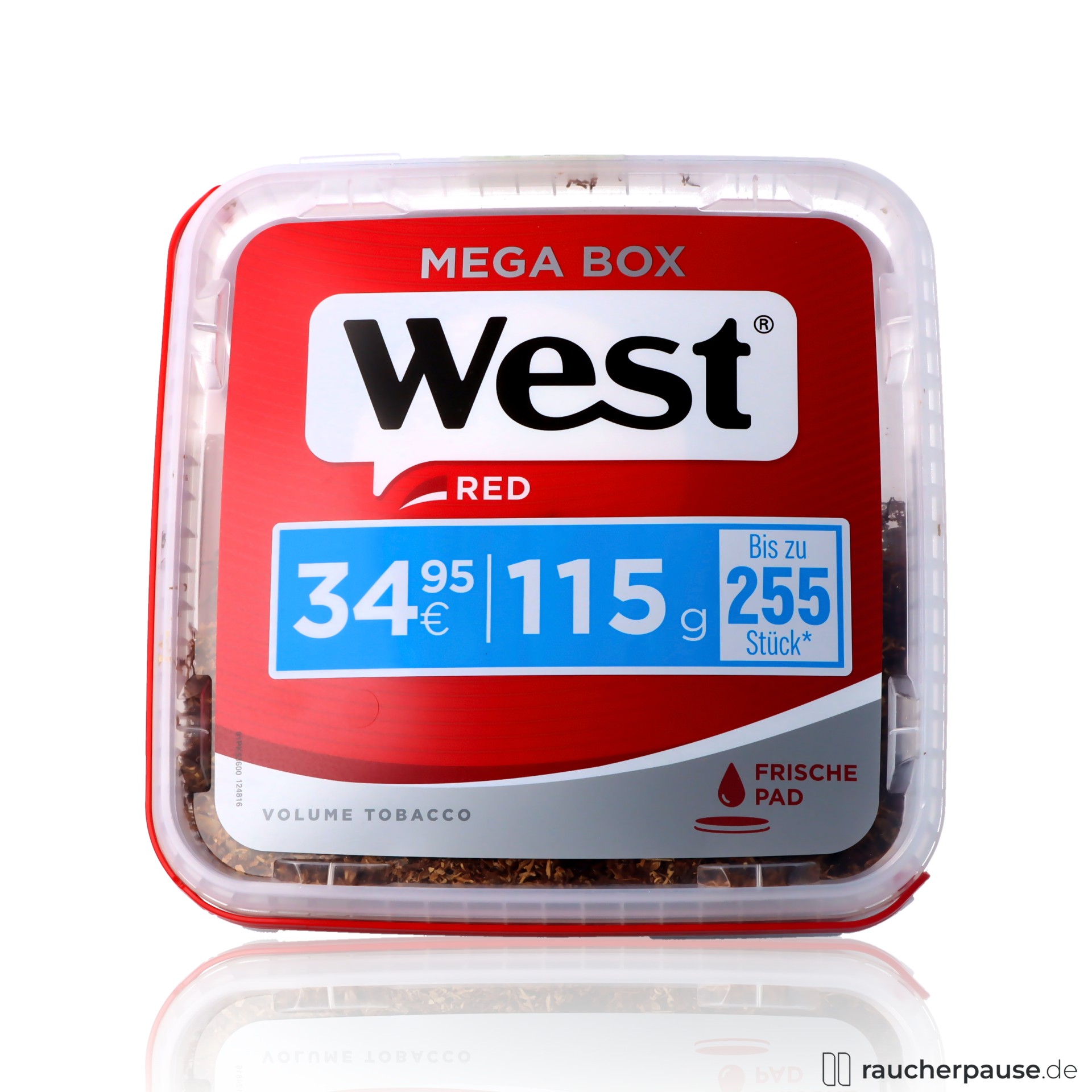 West Red Volumentabak | 115g Mega Box | American Blend | Langanhaltende Frische