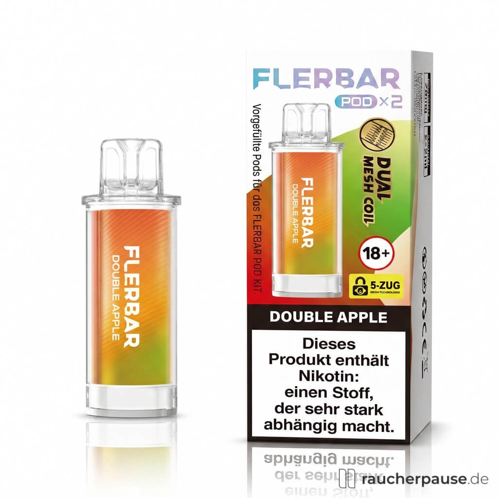 Flerbar Double Apple Prefilled Pods | 2 Stück | 20 mg/ml Nikotin