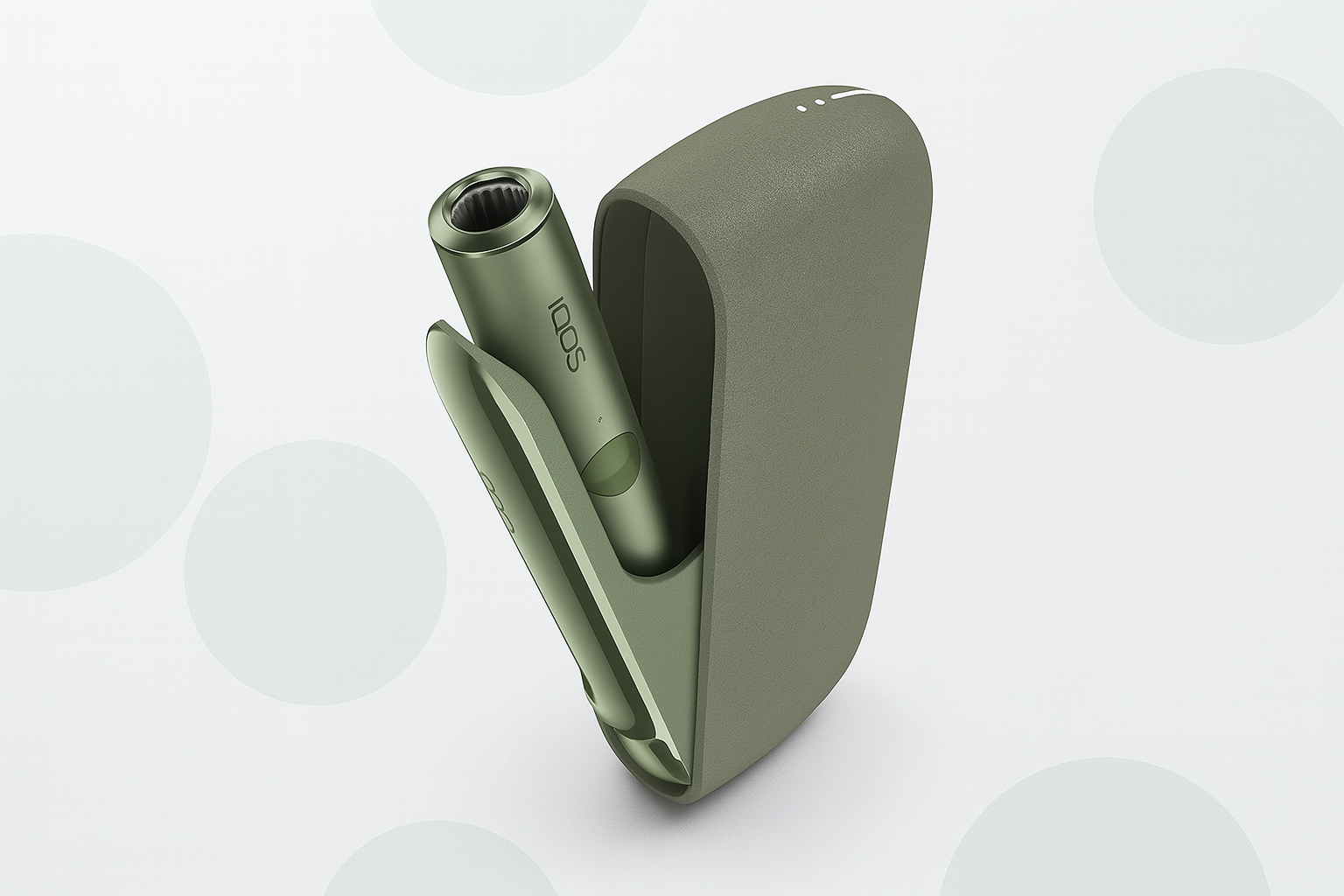 IQOS ILUMA in grün, geöffnet