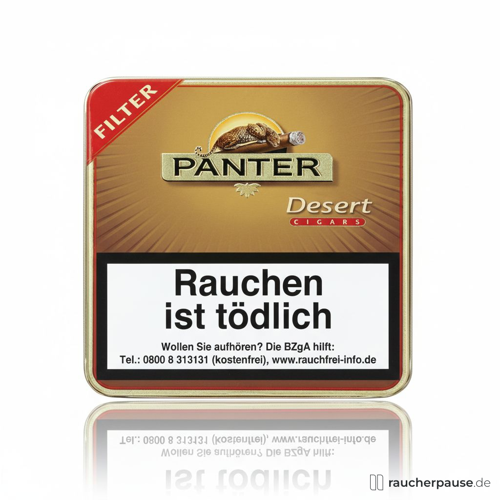 Panter DESERT Filter Cigarillos | 20er Metalldose | Kaffee-Aroma | Java-Deckblatt