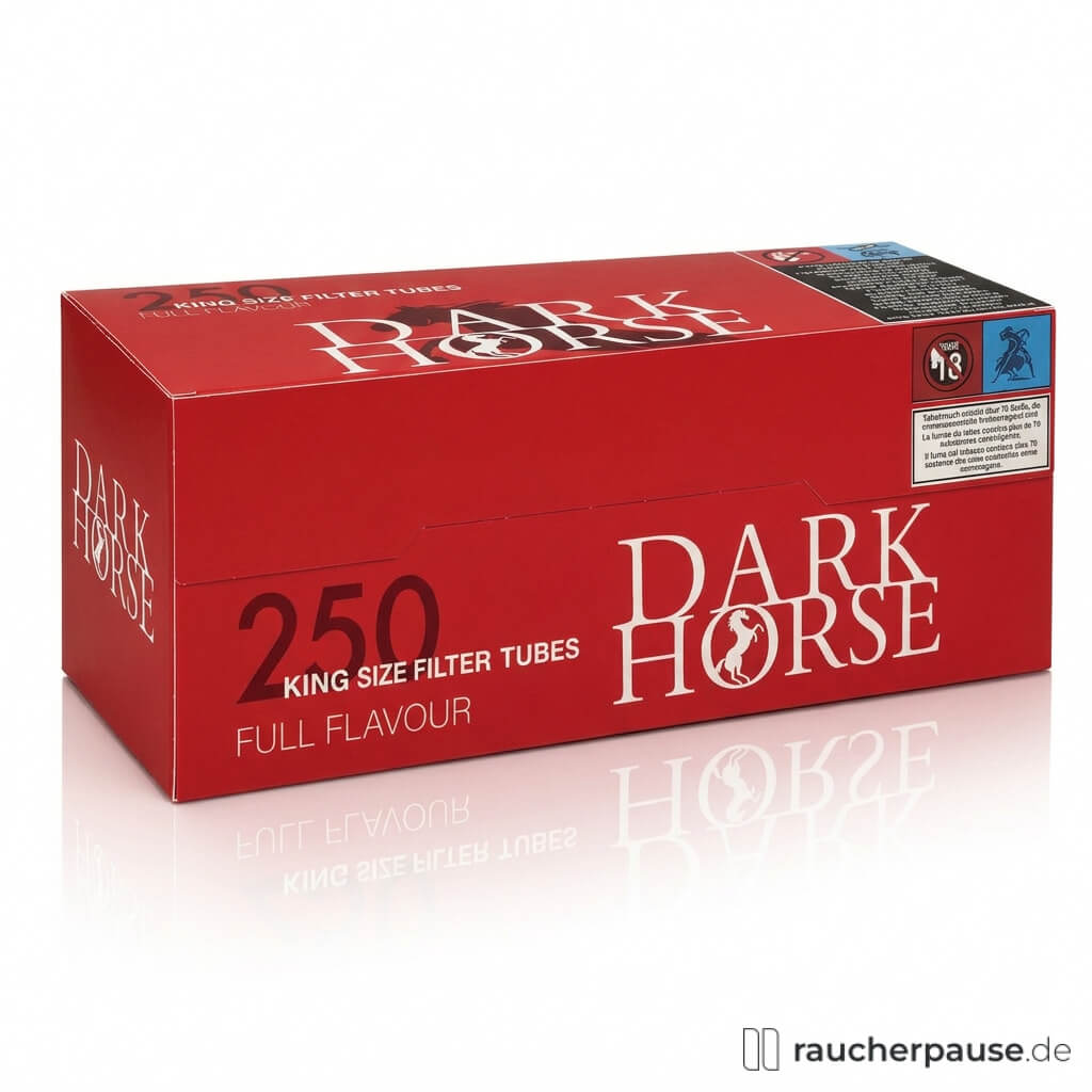 Rote Packung Dark Horse Full Flavour Filterhülsen mit 250 Stück