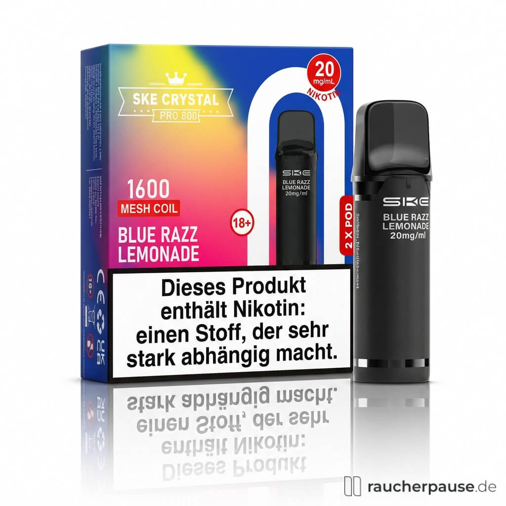 SKE Crystal 800 Pro Blue Razz Lemonade Prefilled Pods | 2 Stück | 20 mg/ml Nikotin