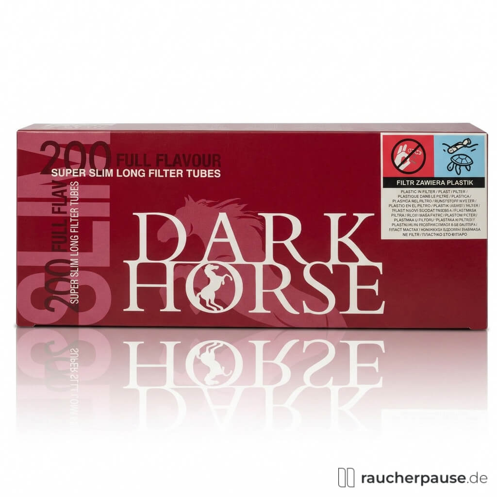 Dark Horse Super Slim Long Cork Filterhülsen | 200 + 10 Stück