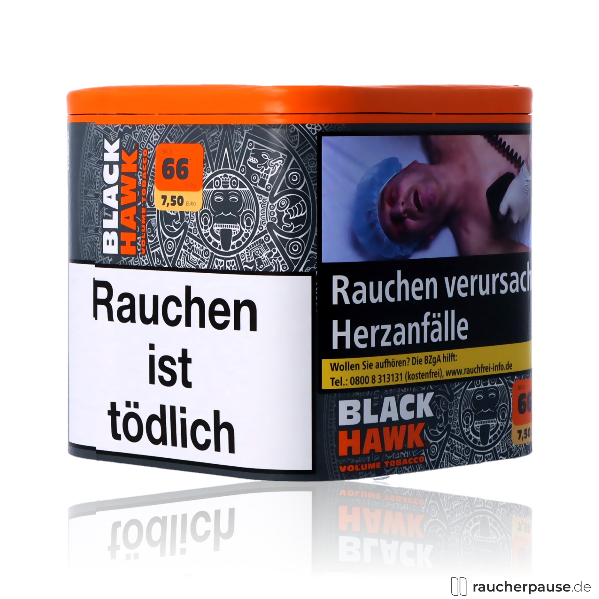 black hawk volumentabak 30g dose american blend stark wuerzig , packshot hinterseite