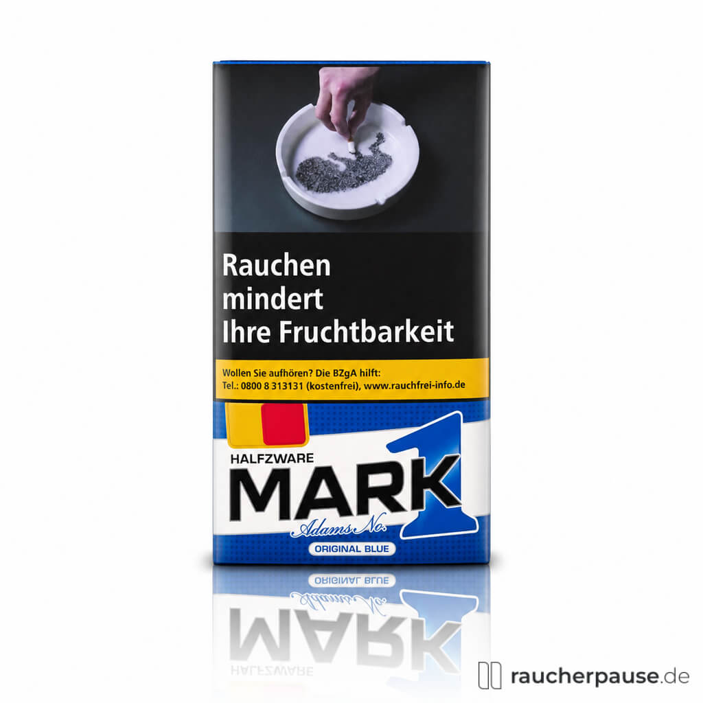 Mark1 Blue Halfzware in 30g Dose mit modernem Logo in blauem und rotem Text auf weißem Hintergrund.