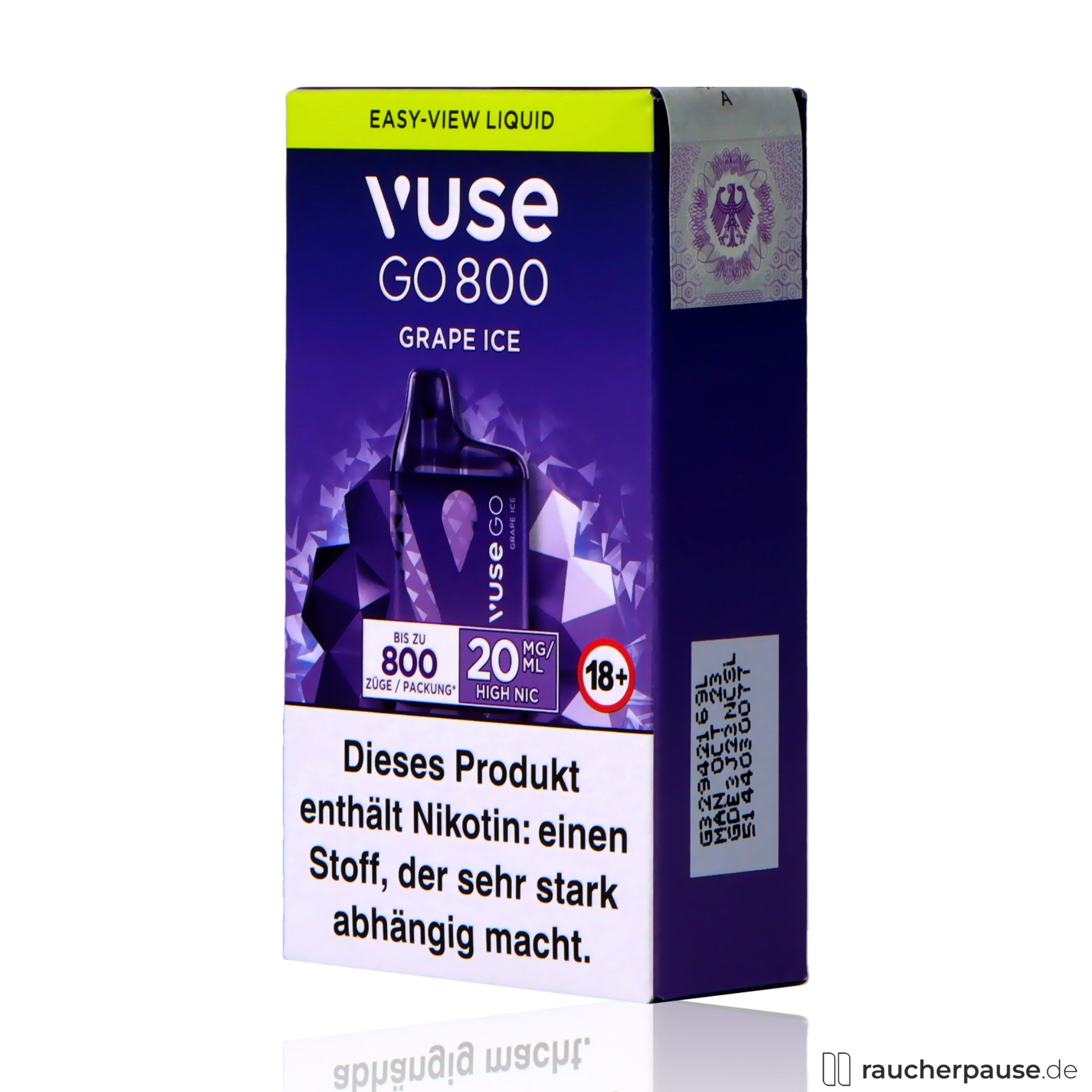 vuse, vuse go box e shisha grape ice ml nikotin traube ice , packshot vorderseite