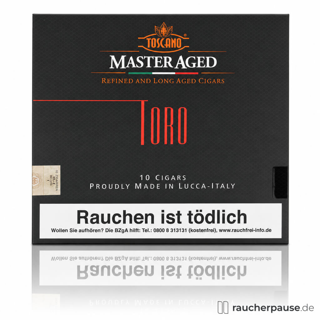 Toscano Master Aged Toro Zigarren in schwarzer 10er-Packung