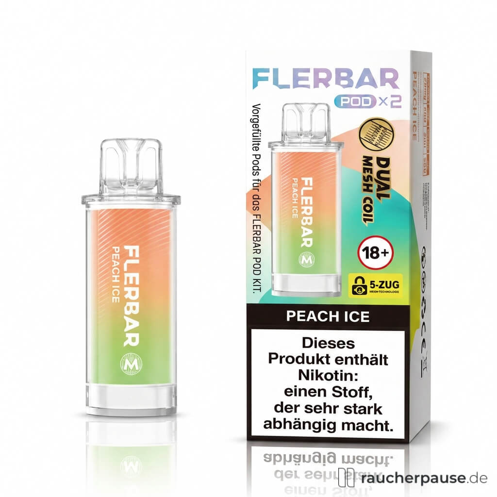 Flerbar Peach Ice Prefilled Pods | 2 Stück | 20 mg/ml Nikotin