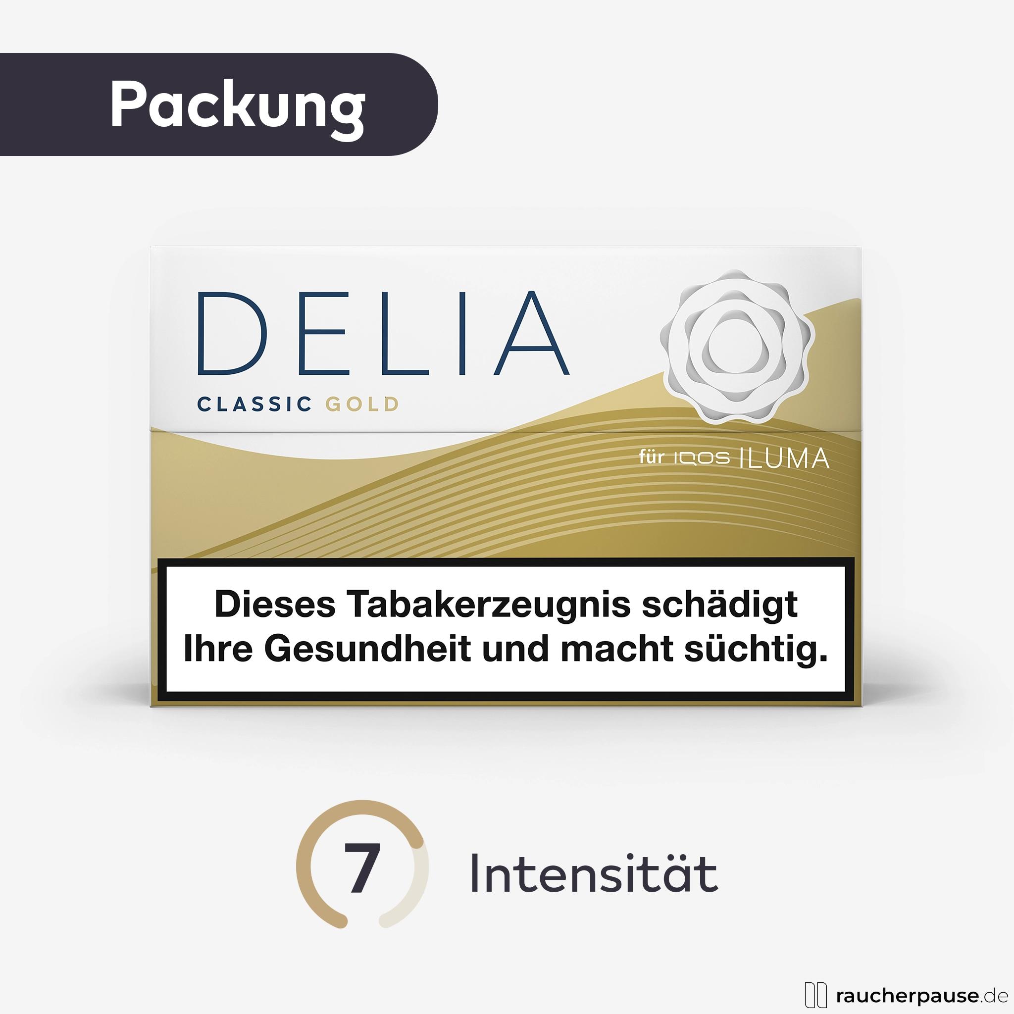 DELIA Classic Gold Tabaksticks | IQOS ILUMA kompatibel | 20 Stück | Intensität 7 DELIA Classic Gold Tabaksticks | IQOS ILUMA kompatibel | 20 Stück | Intensität 7