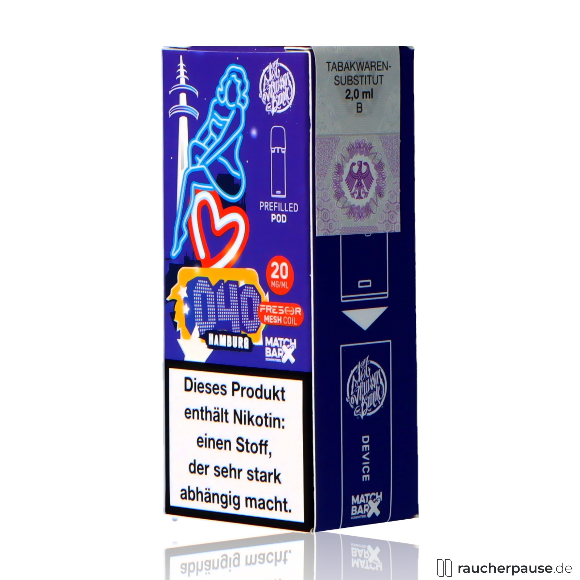strassenbande pod hamburg ml nikotin waldbeer geschmack , packshot hinterseite
