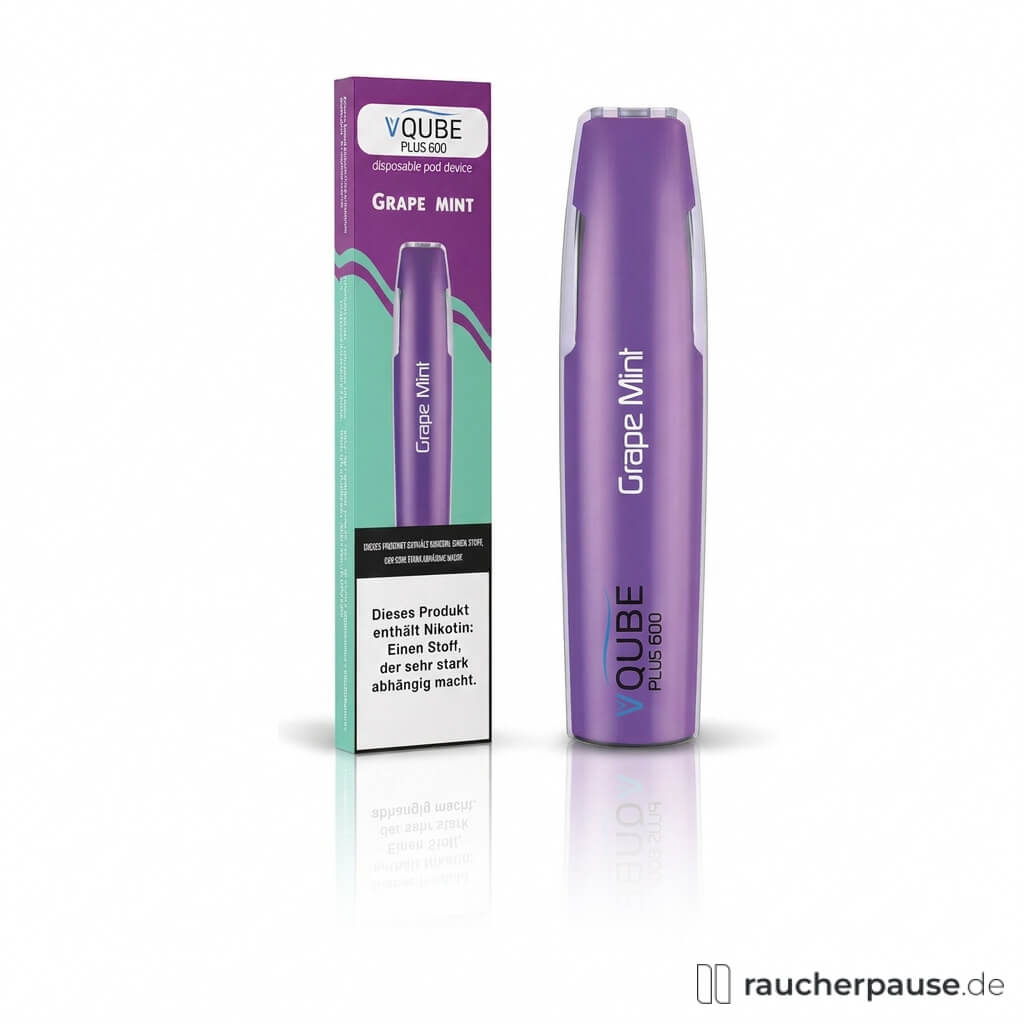 VQube plus600 Grape Mint | 16 mg/ml Nikotin | bis zu 600 Züge
