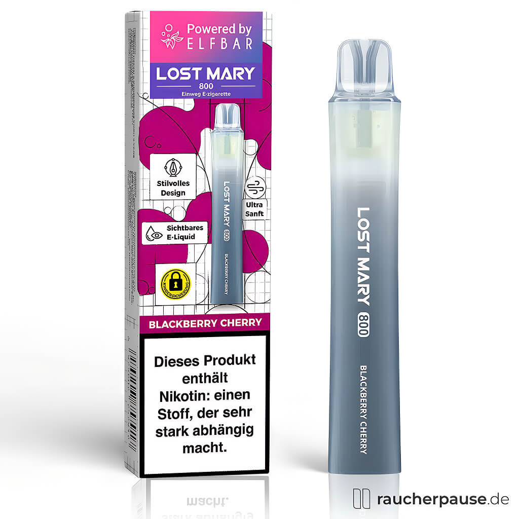 Lost Mary 800 Einweg E-Zigarette | Blackberry Cherry | 20 mg/ml Nikotin