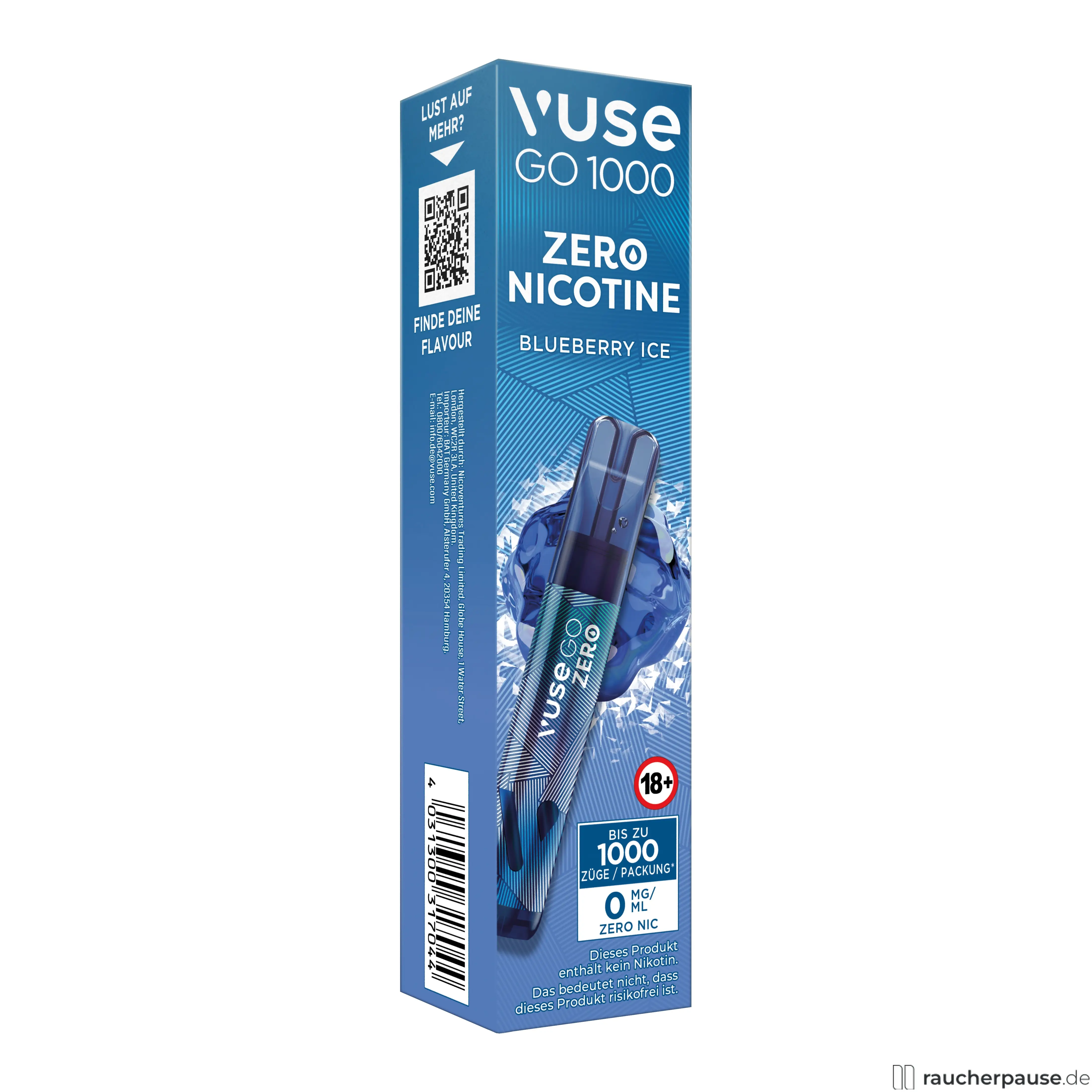 Vuse GO 1000 Blueberry Ice E-Shisha nikotinfrei kaufen Vuse GO 1000 Blueberry Ice E-Shisha nikotinfrei kaufen