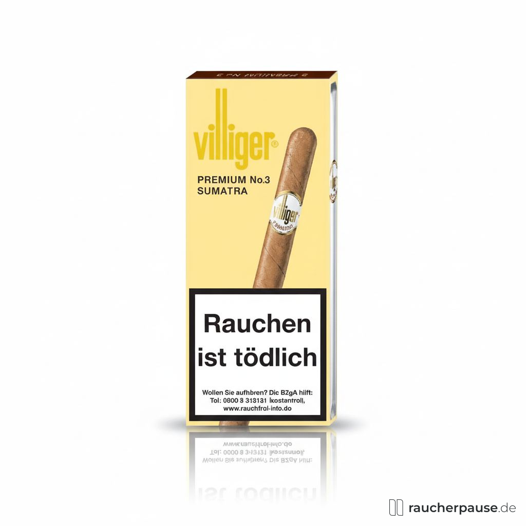 Villiger Premium No.3 Sumatra Cigarillos | 5er Pack | Mild & Feinwürzig | Corona Format Villiger Premium No.3 Sumatra Cigarillos | 5er Pack | Mild & Feinwürzig | Corona Format