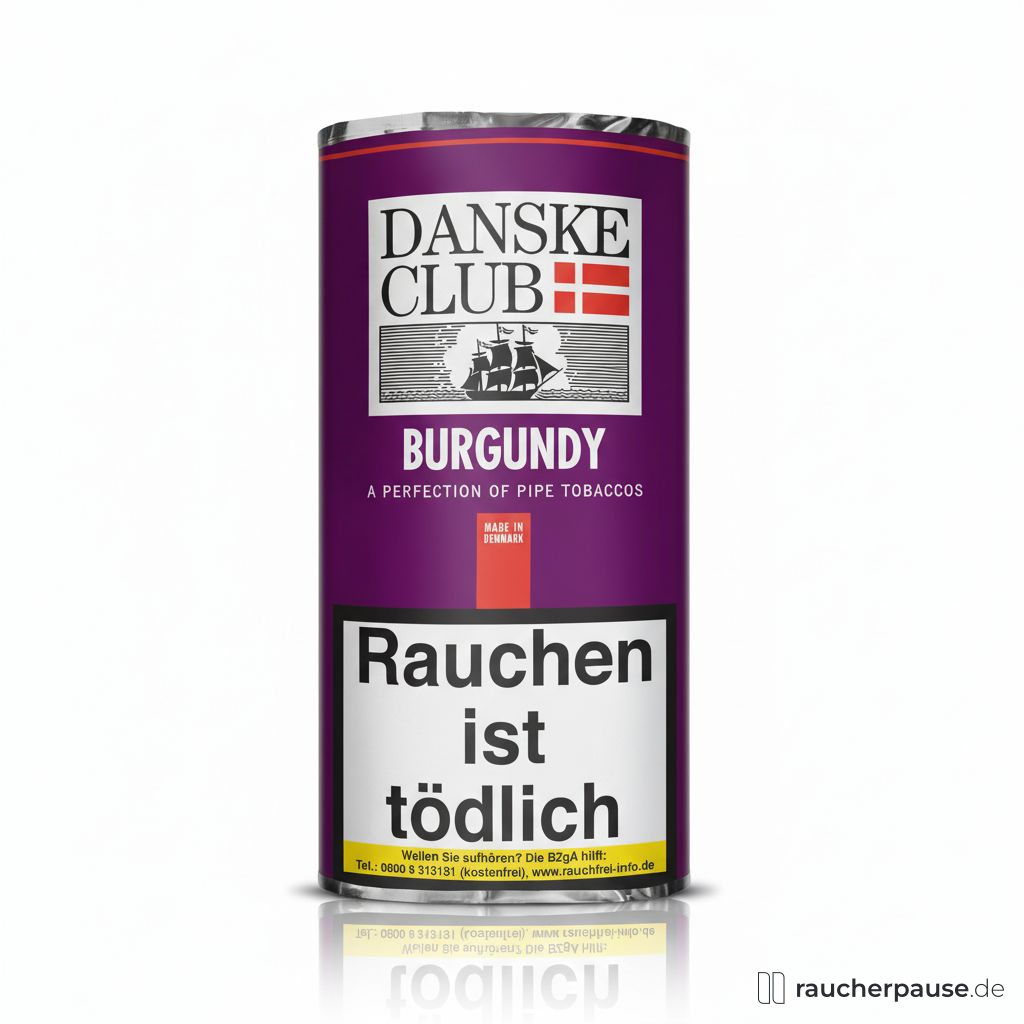Danske Club Burgundy Pfeifentabak | 50g Pouch | Virginia, Burley, Black Cavendish | Fruchtig-süß
