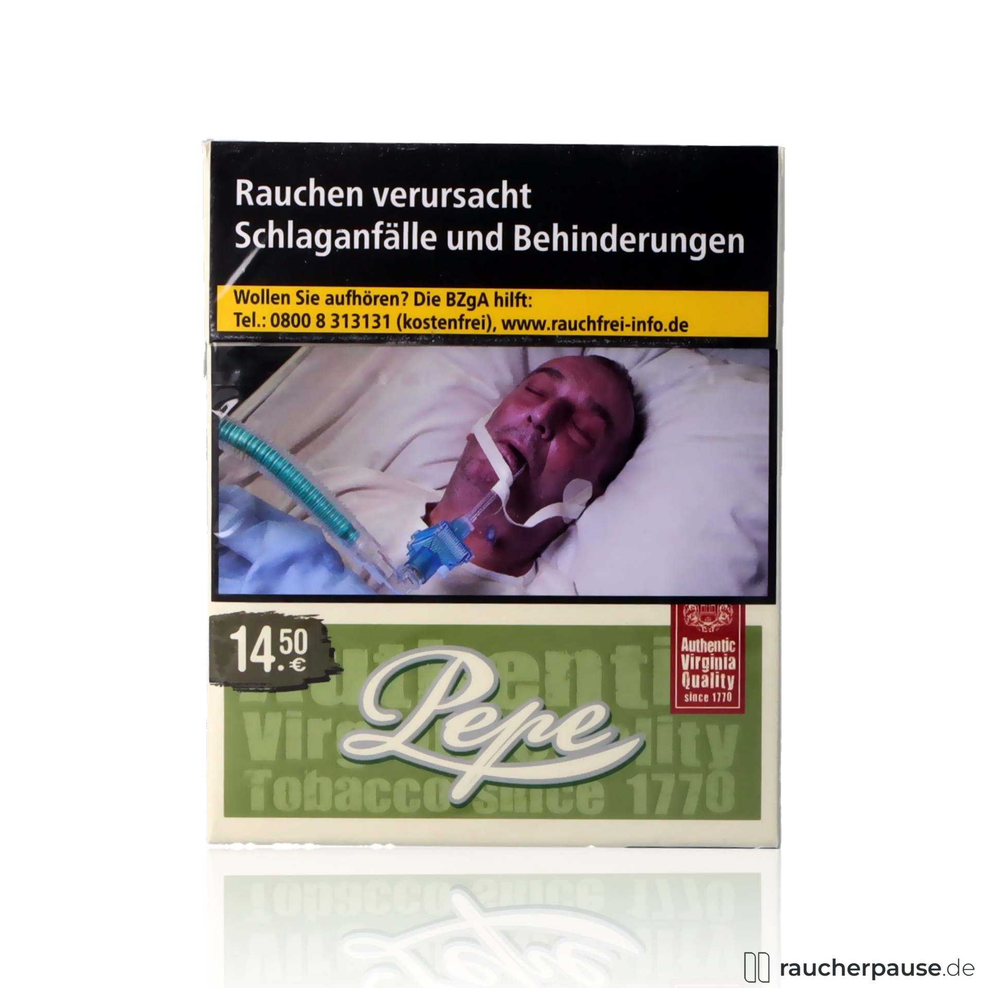 Pepe Rich Green Super Zigaretten | 40 Stk. pro Packung | Ohne Zusatzstoffe