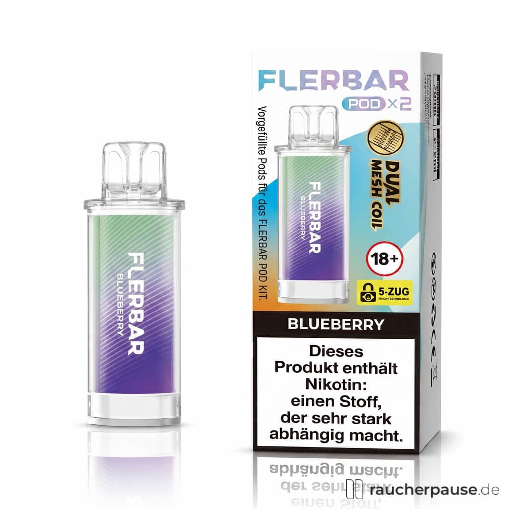 Flerbar Blueberry Prefilled Pods | 2 Stück | 20 mg/ml Nikotin