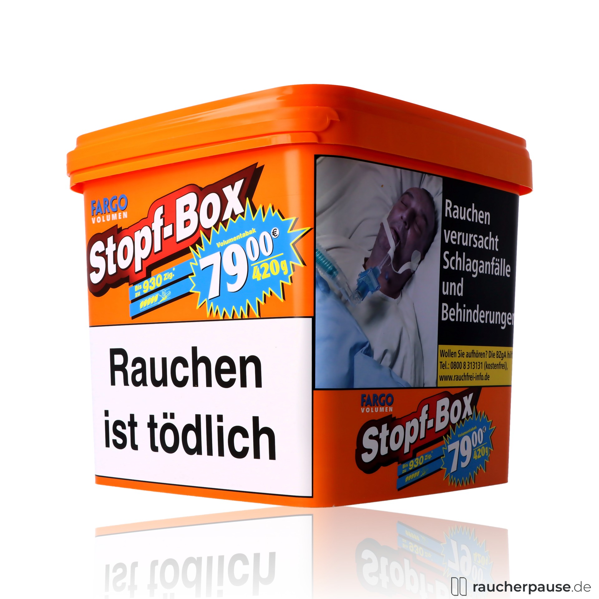 fargo volumentabak stopftabak eimer fuer zigaretten , packshot seitlich
