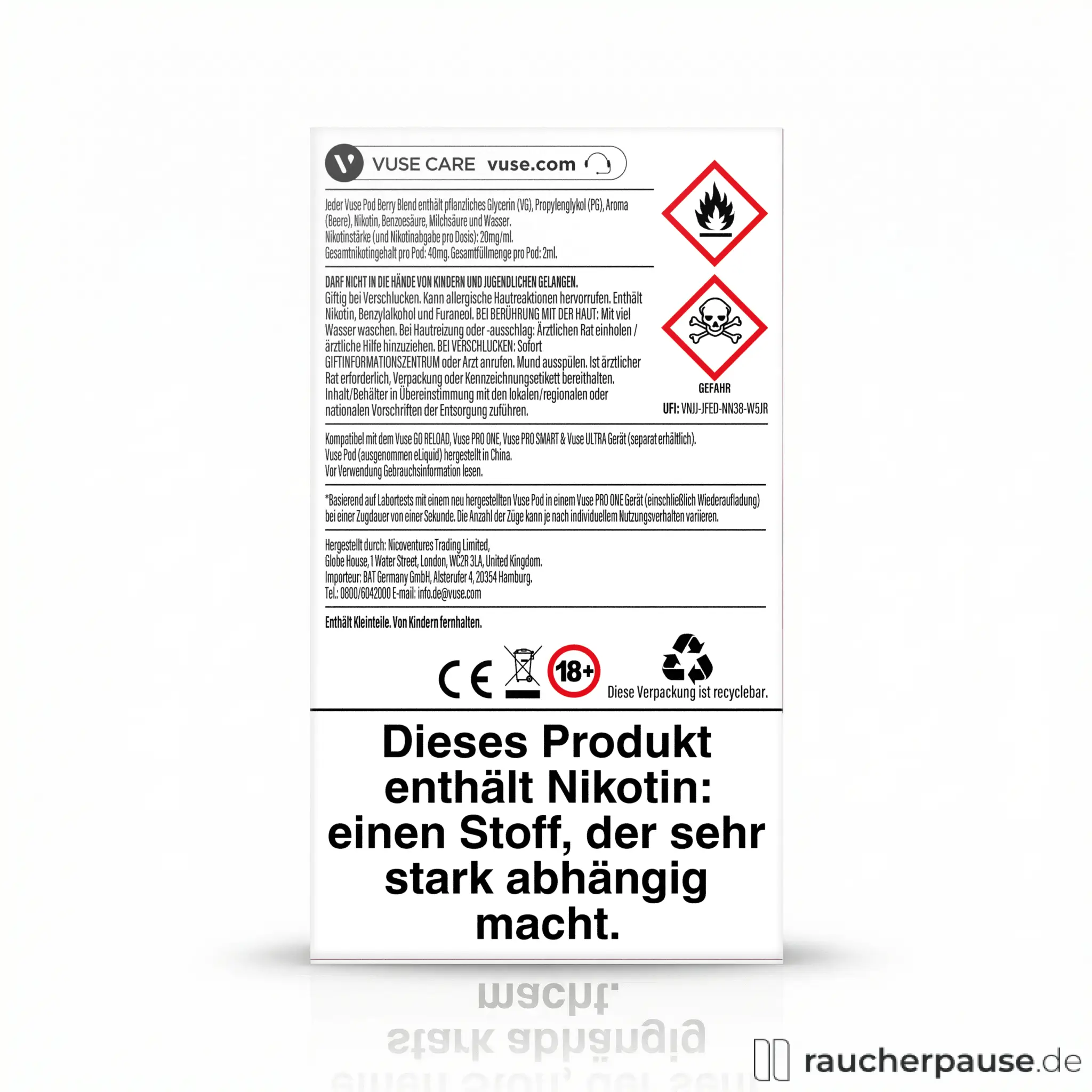 Vuse Pods Berry Blend 2er Pack kaufen bei raucherpause.de Vuse Pods Berry Blend 2er Pack kaufen bei raucherpause.de
