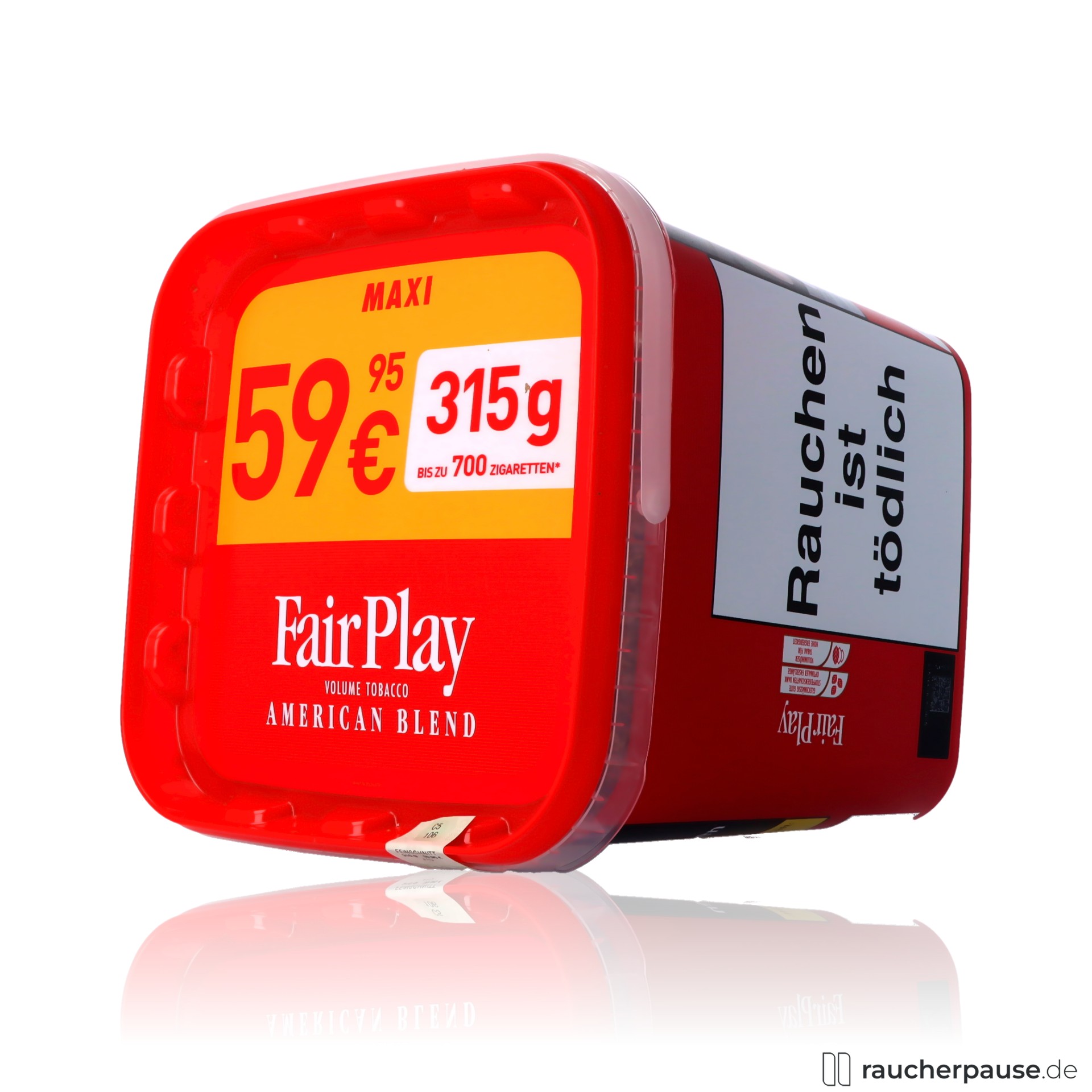 fair play red volumentabak box american blend burley virginia orient , packshot seitlich