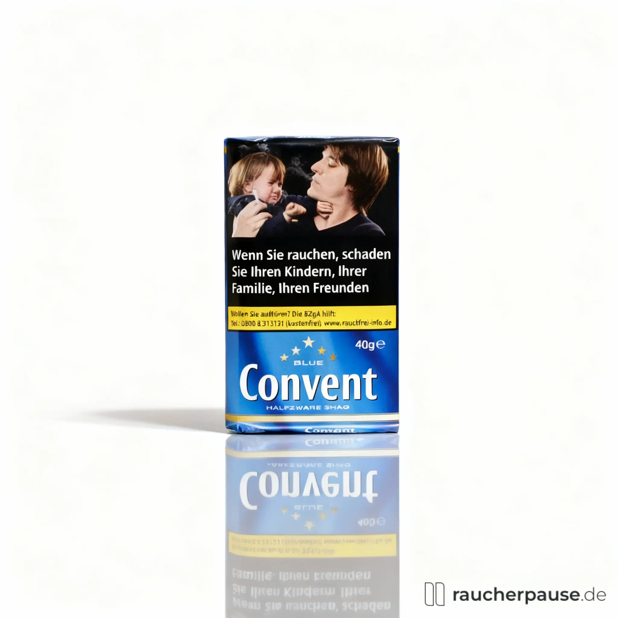 Convent Blue Halfzware Tabak Pouch | 30g | Intensives Aroma aus Virginia & Dark Fired Kentucky