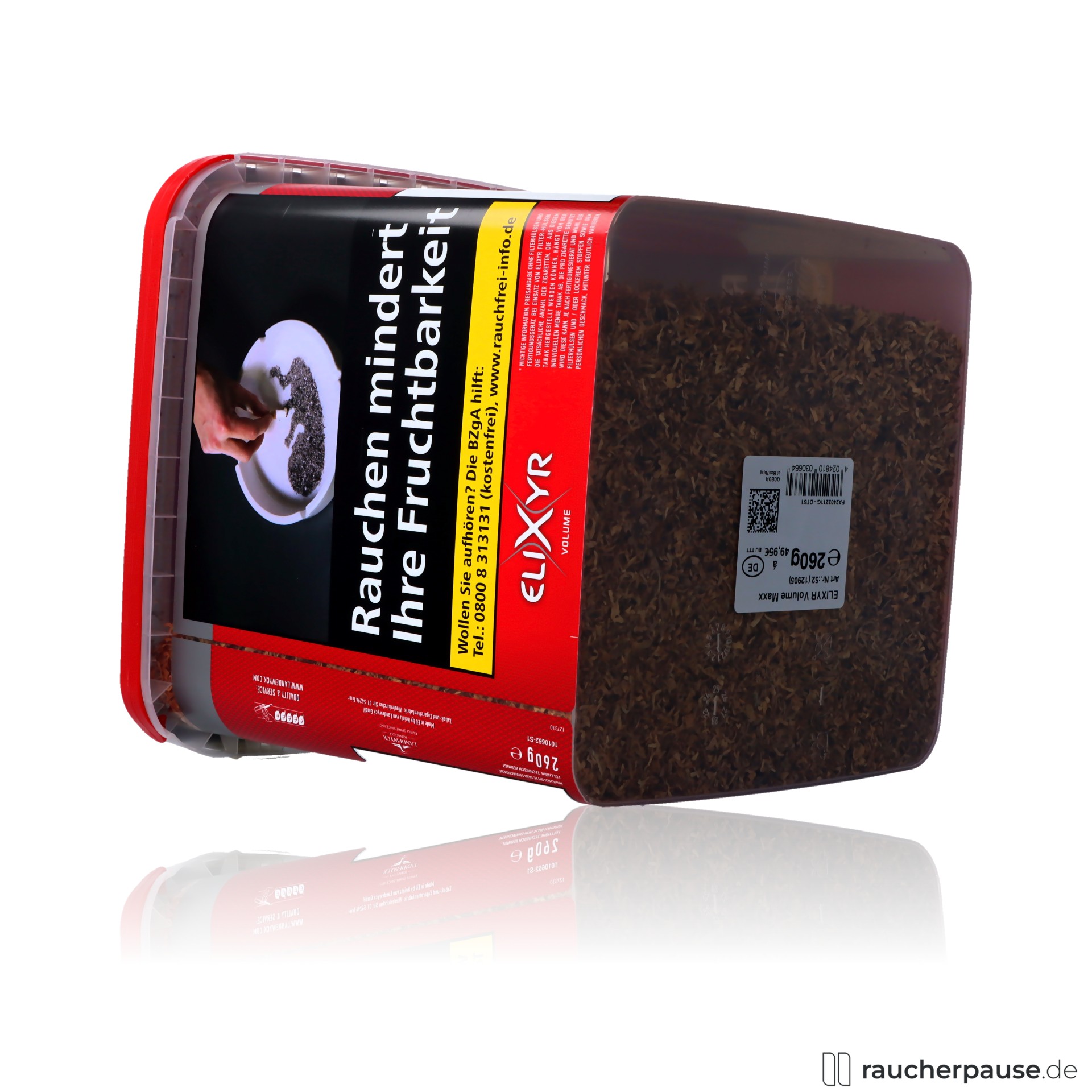 elixyr rot volumentabak american blend zigaretten , packshot seitlich