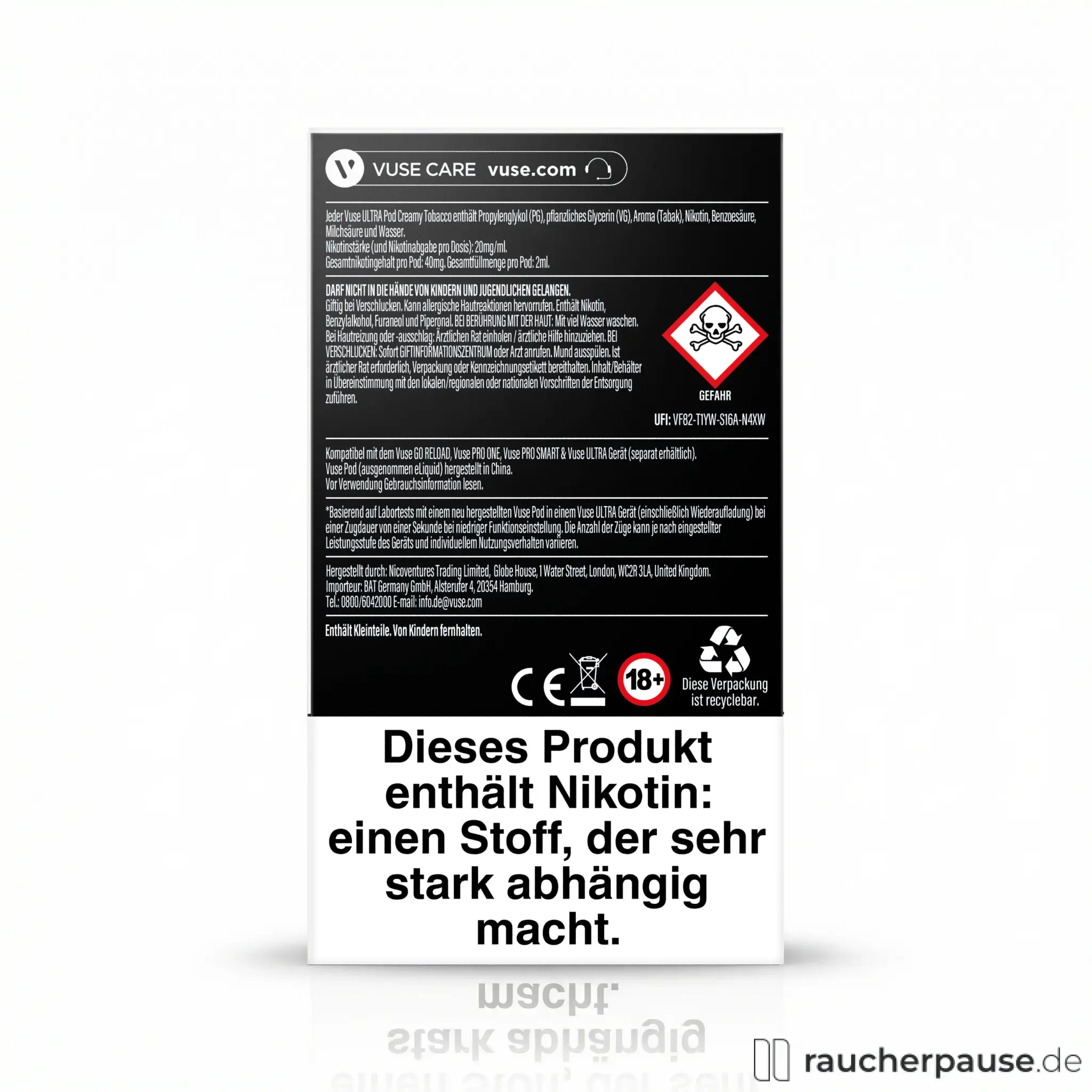 vape vozol Vuse ULTRA Pods Creamy Tobacco online kaufen