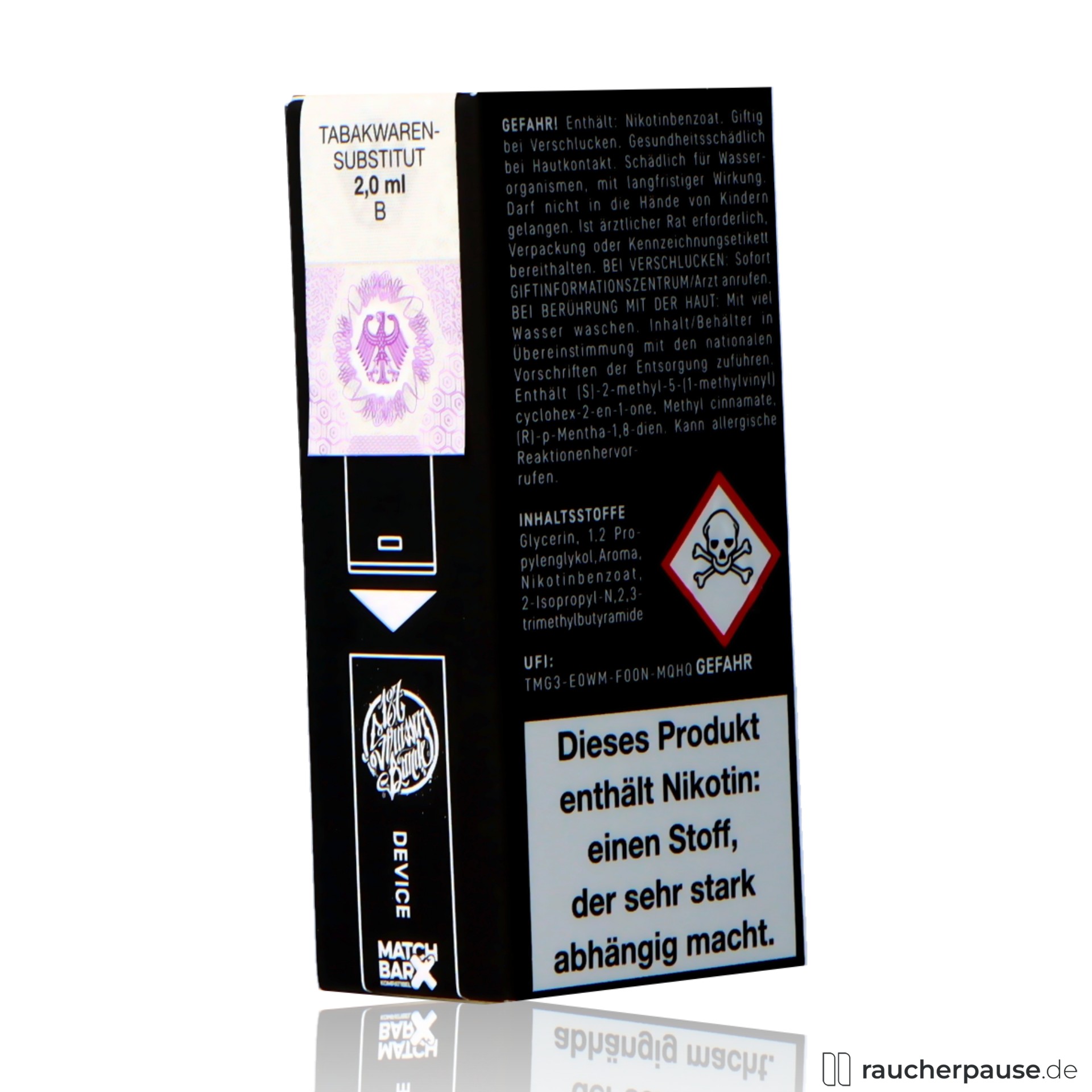 strassenbande pod se x xx ml nikotin honigmelone maracuja , packshot hinterseite