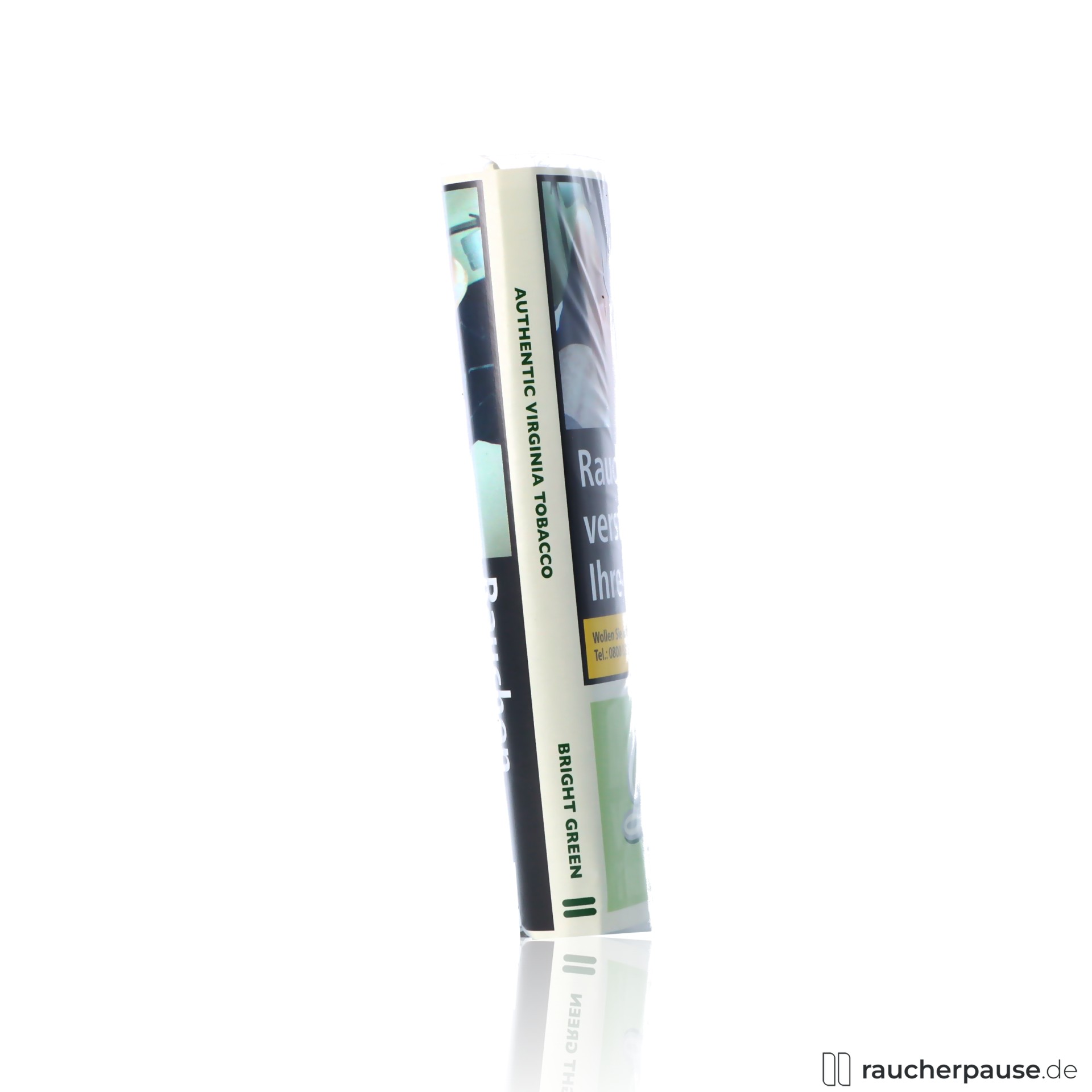bright green tabak 30g pouch prozent virginia ohne zusatzstoffe , packshot seitlich