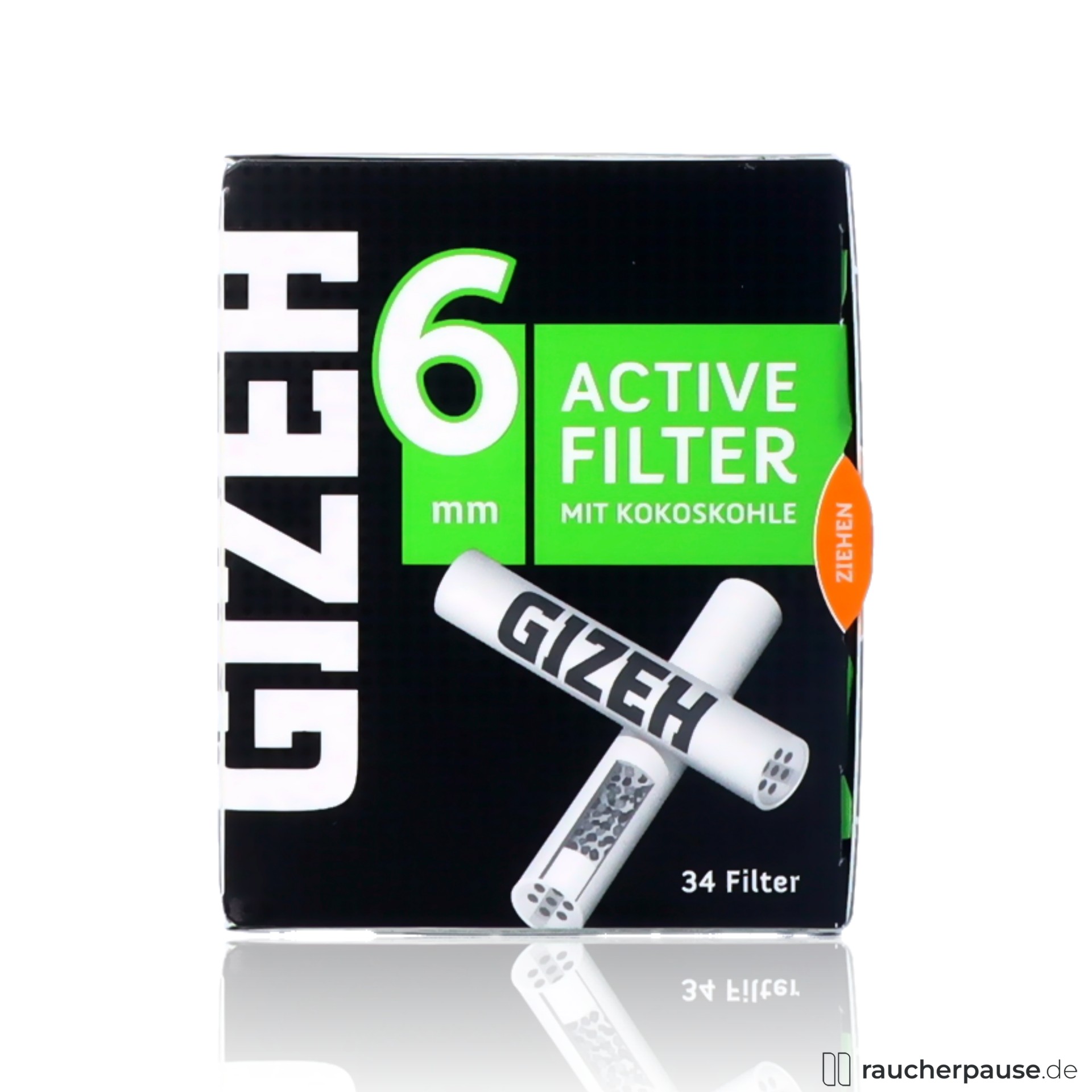 GIZEH BLACK® Active Filter 6 mm | Aktivkohlefilter Slim-Format
