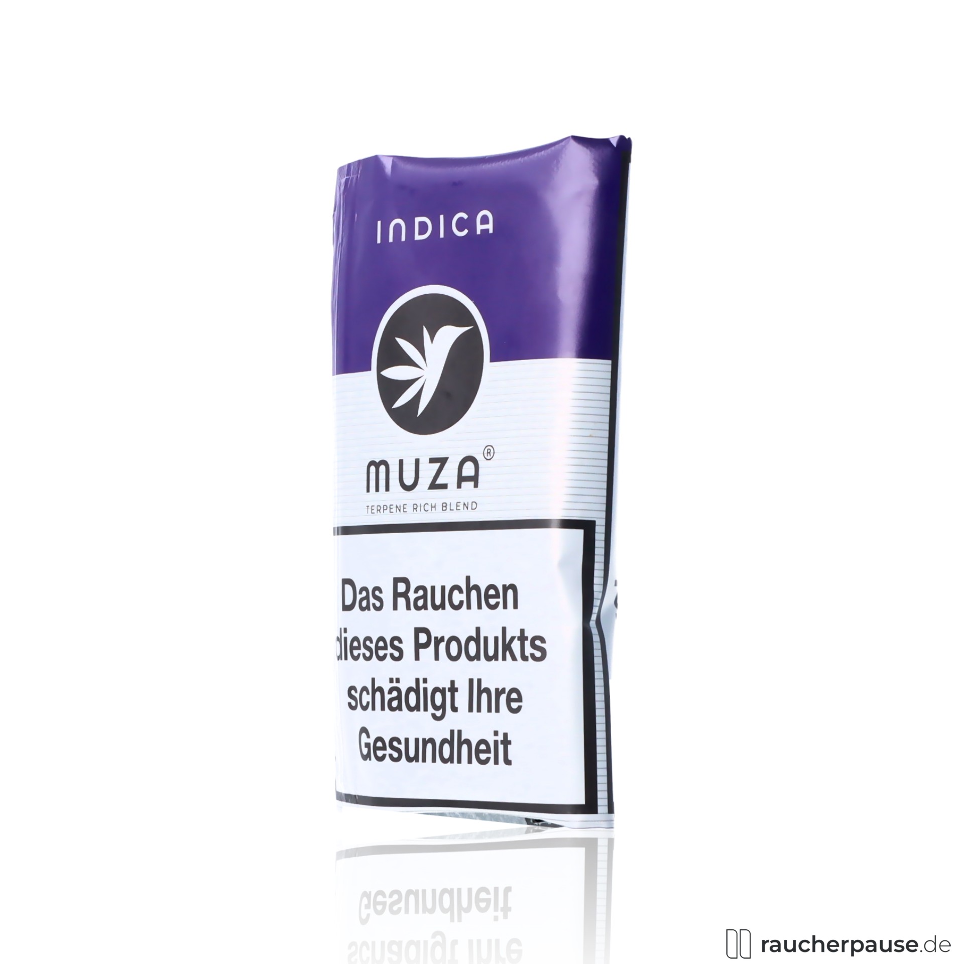muza herbal indica 20g kraeutermischung nikotinfrei frischebeutel , packshot seitlich