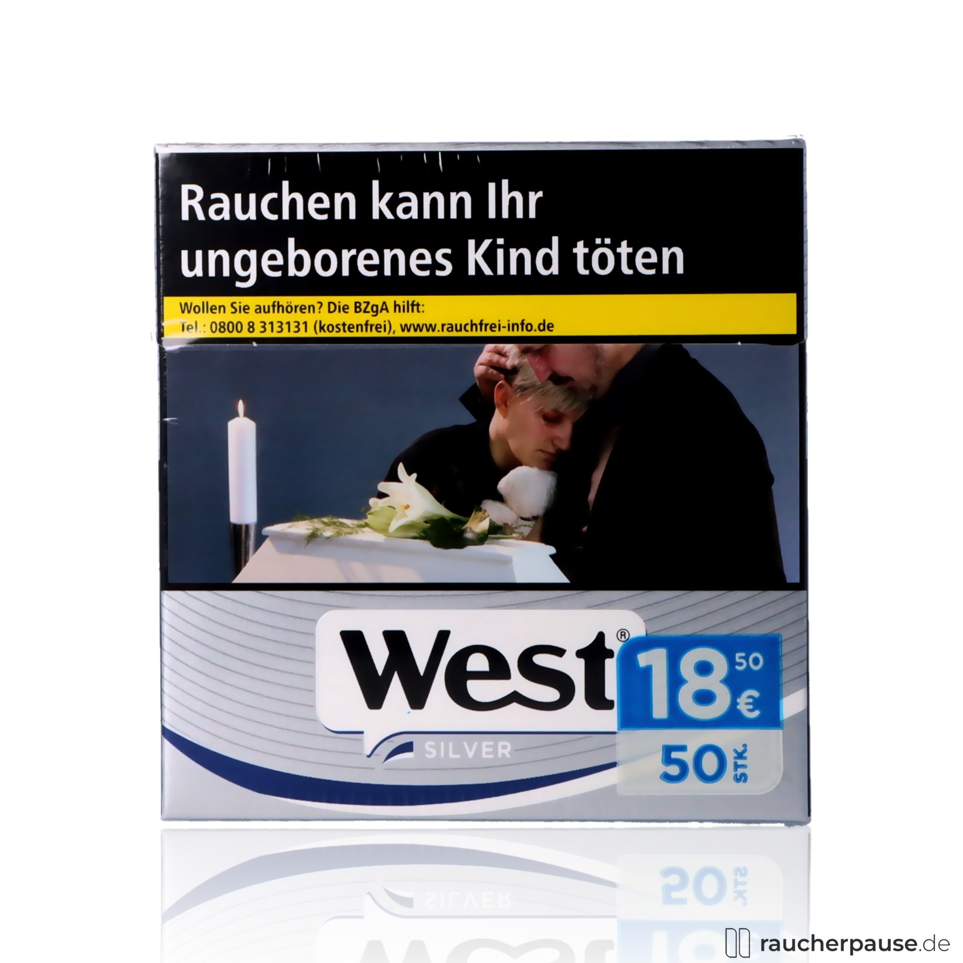 West Silver Hercules Zigaretten | 50 Stk. pro Packung | Kräftiger Geschmack bei niedrigen Werten