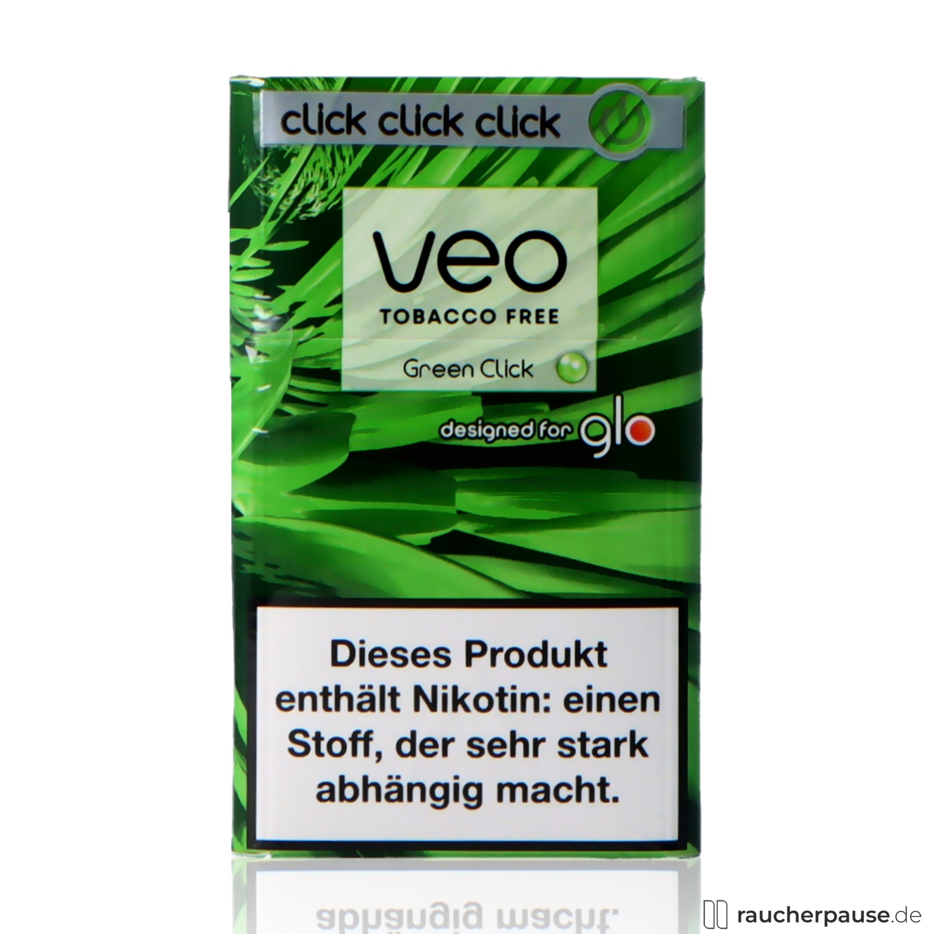VEO Green Click Sticks für GLO | 20 Stück | Pfefferminz veo, veo green click sticks fuer glo stueck pfefferminz , packshot vorderseite