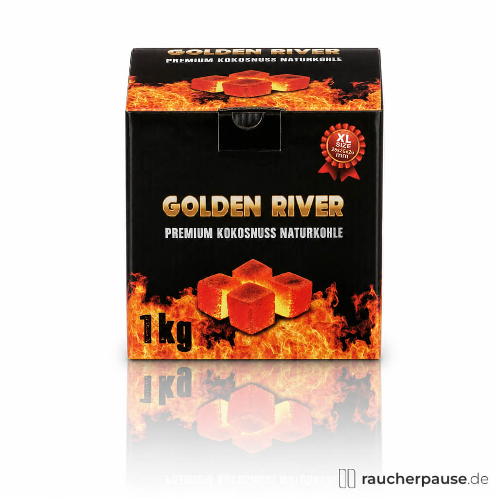 Golden River Premium Kokosnusskohle Würfel | 1 kg